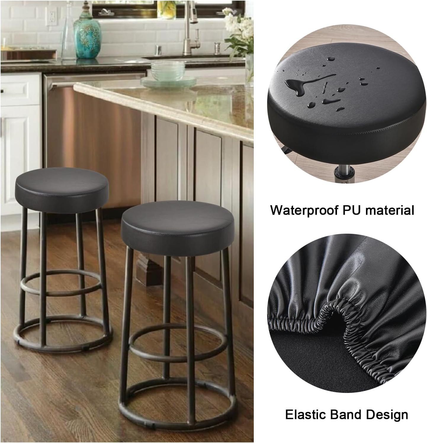 Bar Stool Covers Round Set of 2