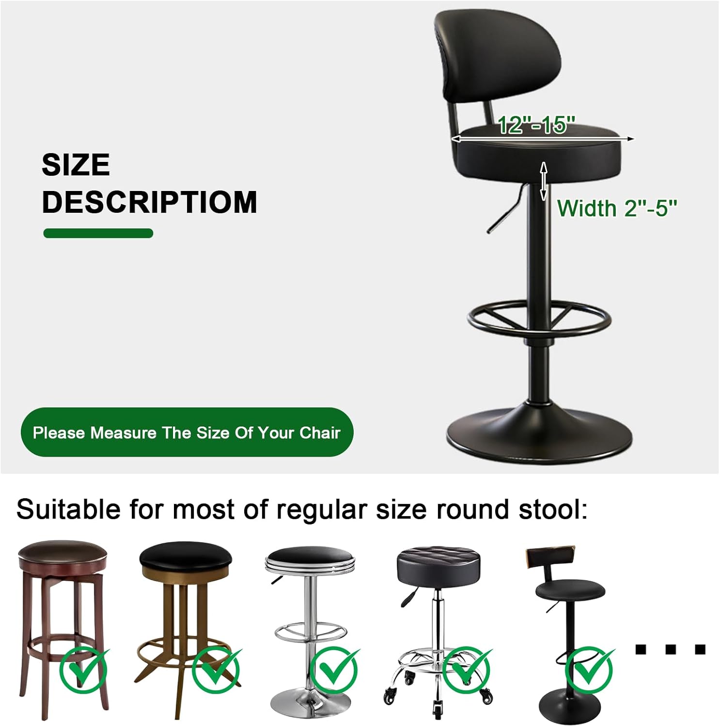 Bar Stool Covers Round Set of 2