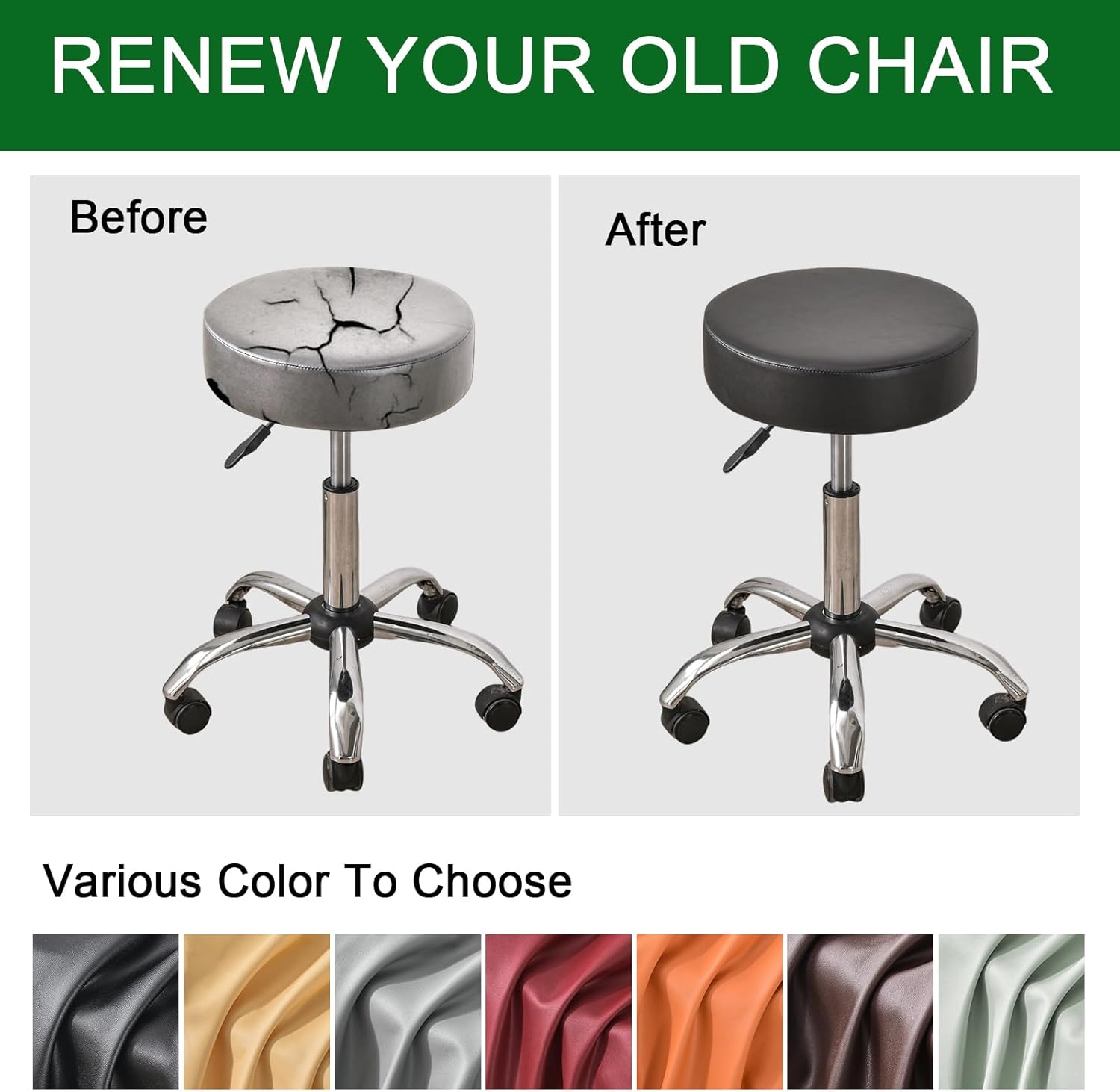Bar Stool Covers Round Set of 2