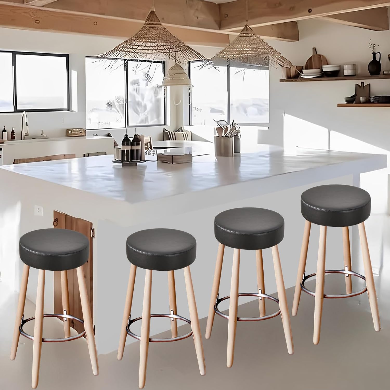 Bar Stool Covers Round Set of 2