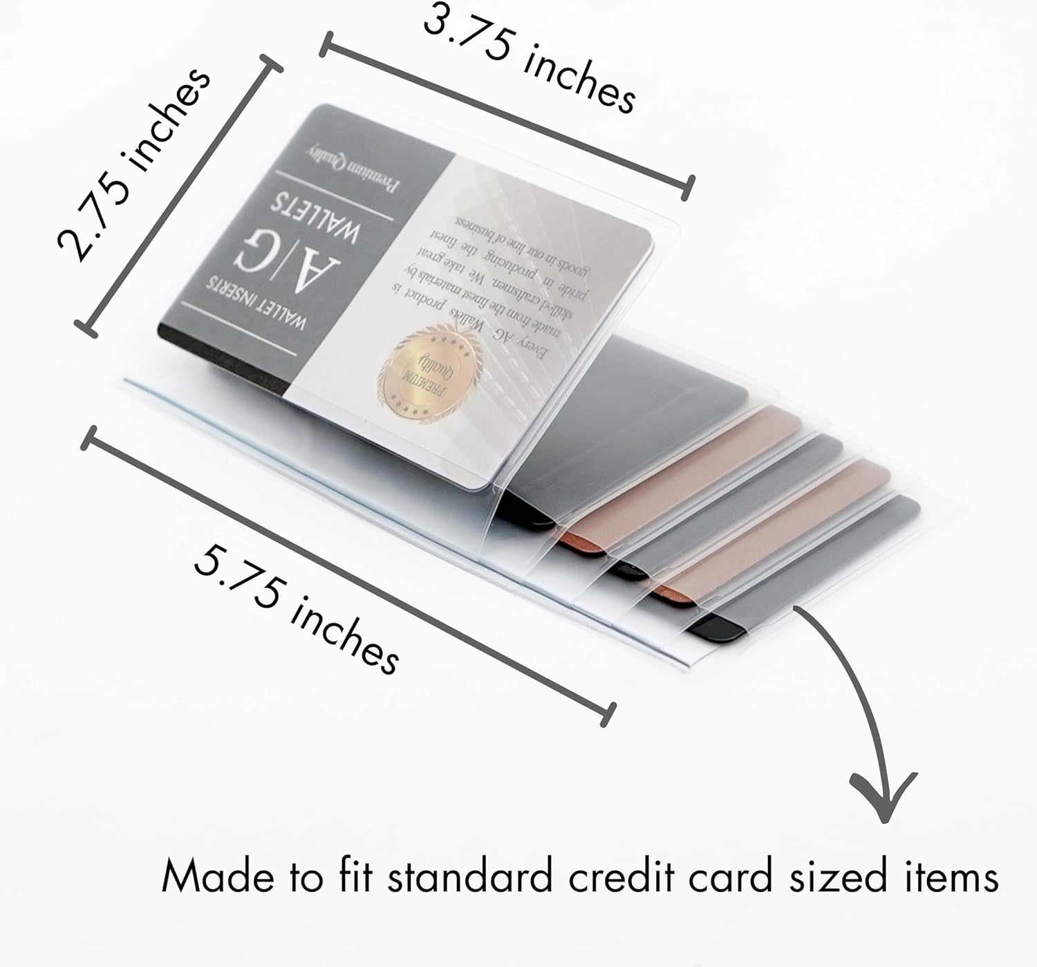 AG Wallets Set of 2 Premium Clear Wallet Inserts - Durable Vinyl Card & Photo Holders