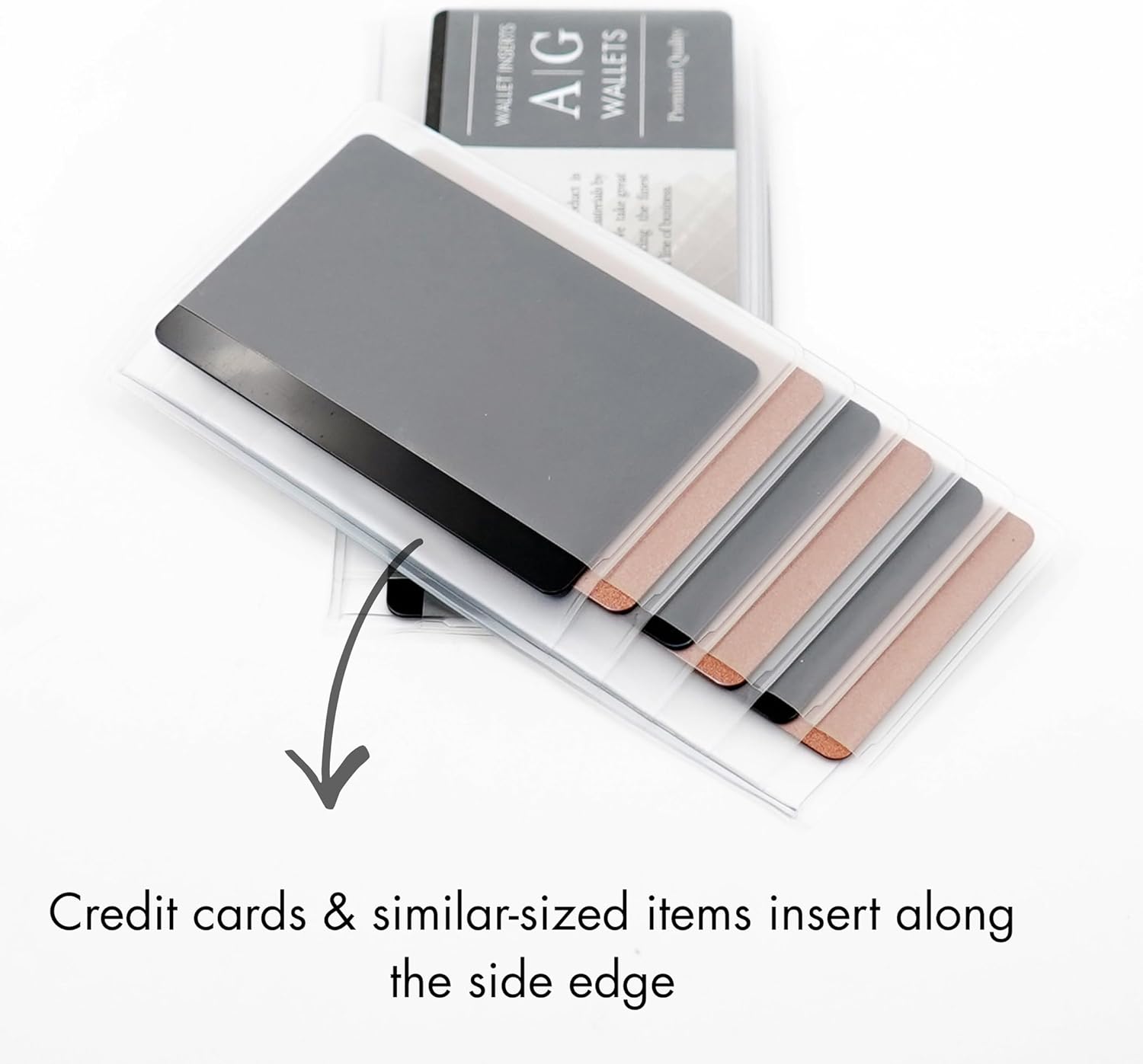 AG Wallets Set of 2 Premium Clear Wallet Inserts - Durable Vinyl Card & Photo Holders