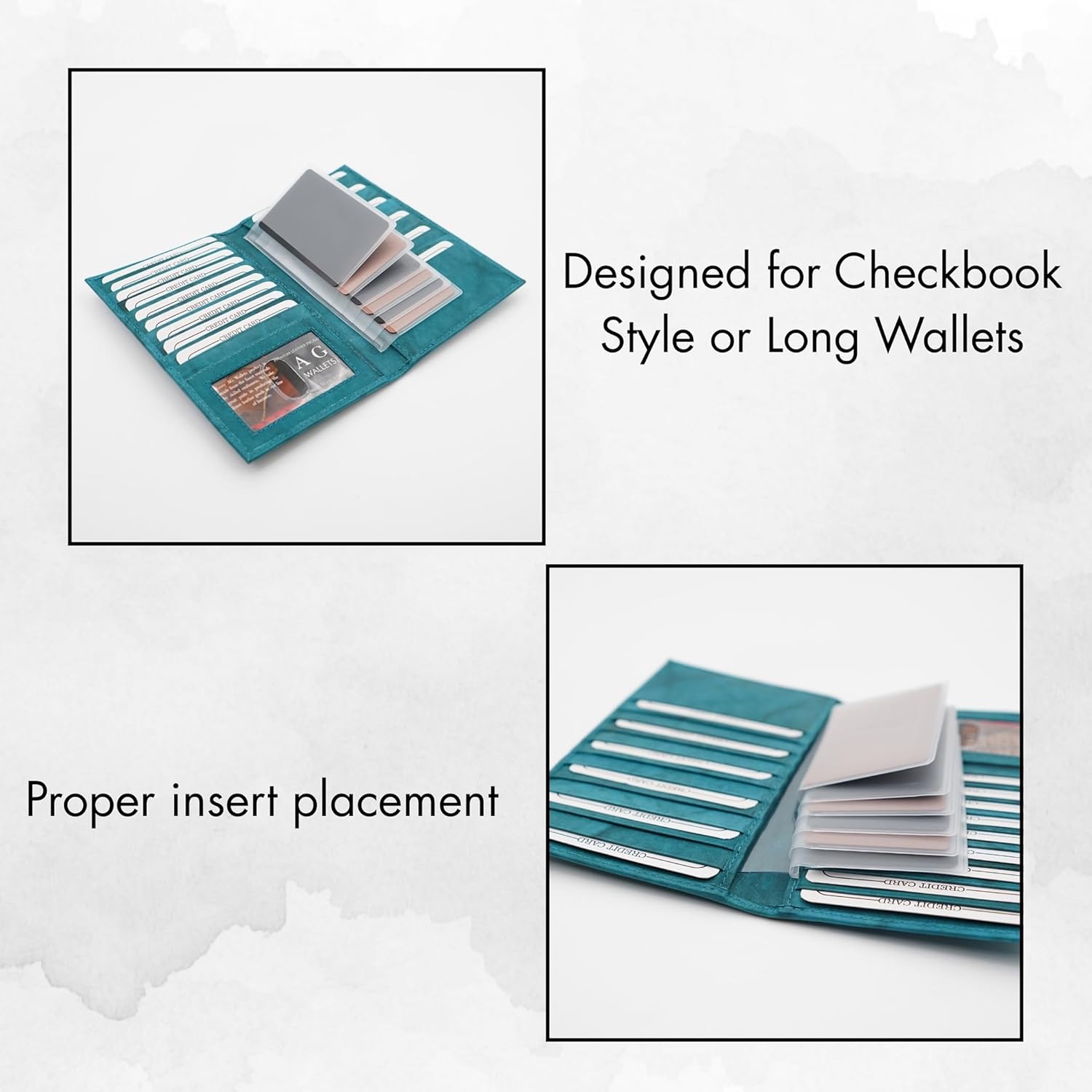 AG Wallets Set of 2 Premium Clear Wallet Inserts - Durable Vinyl Card & Photo Holders