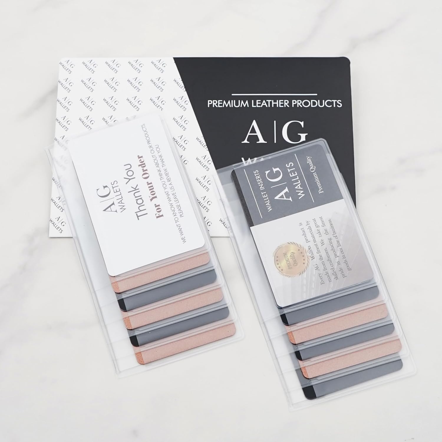 AG Wallets Set of 2 Premium Clear Wallet Inserts - Durable Vinyl Card & Photo Holders