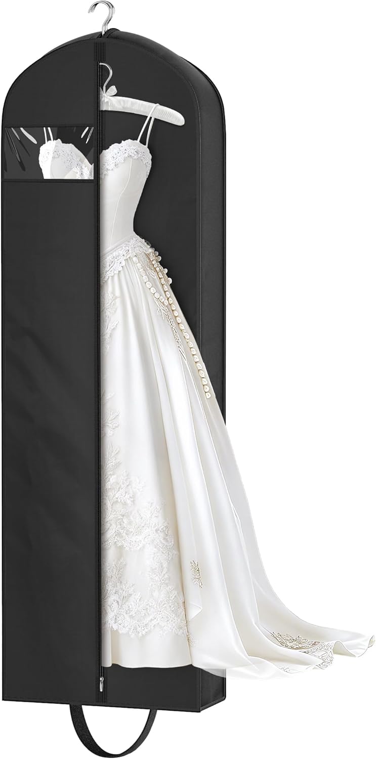 72" Wedding Dress Garment Bag for Travel with 4" Gusseted Long Hanging Dress Bags for Gowns for Women Garment Cover Clothes Storage for Closet 72" Wedding Dress Garment Bag for Travel with 4" Gusseted Long Hanging Dress Bags for Gowns for Women Garment Cover Clothes Storage for Closet