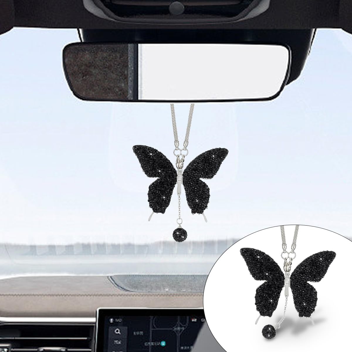 Bling Butterfly Diamond Car Hanging Accessories Bling Butterfly Diamond Car Hanging Accessories