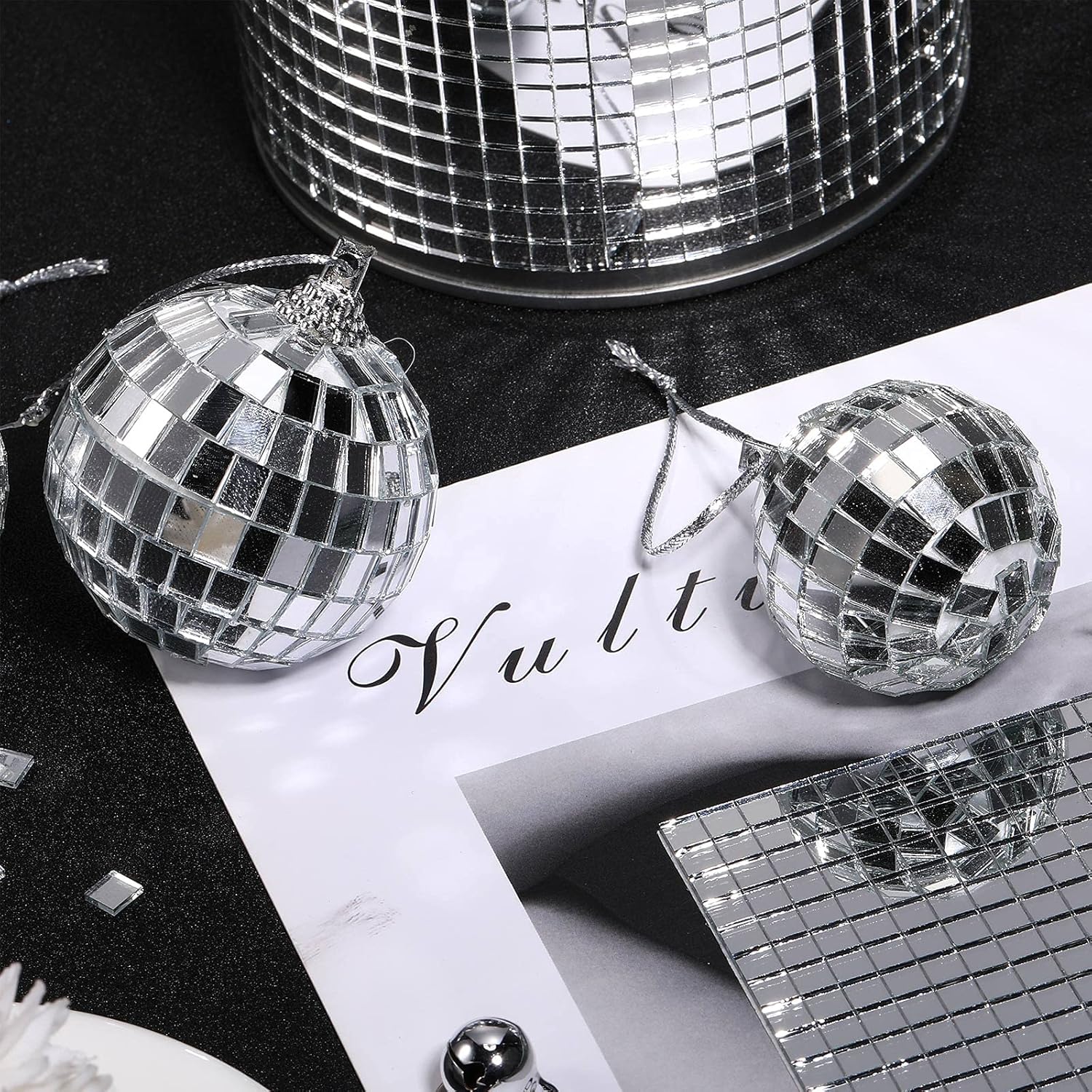 3600 Pieces Mirror Mosaic Tiles Self Adhesive Disco Mirror Tiles Disco Ball Stickers Square Glass DIY Tiles for Craft Decorate
