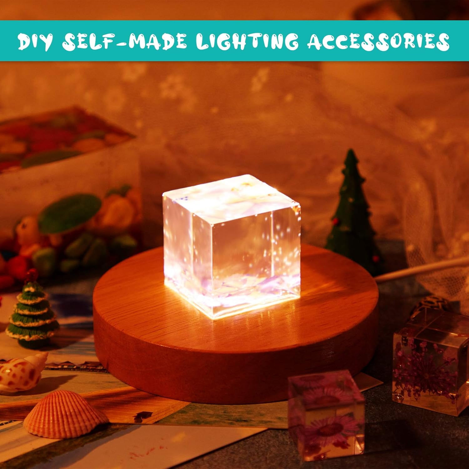 7 Pieces Square Resin Molds Rectangle Resin Molds Candle Mold Cube Casting Molds for Insect Specimen Coaster Flower Pot Candle Soap Jewelry Holder Interior Design DIY Making Craft