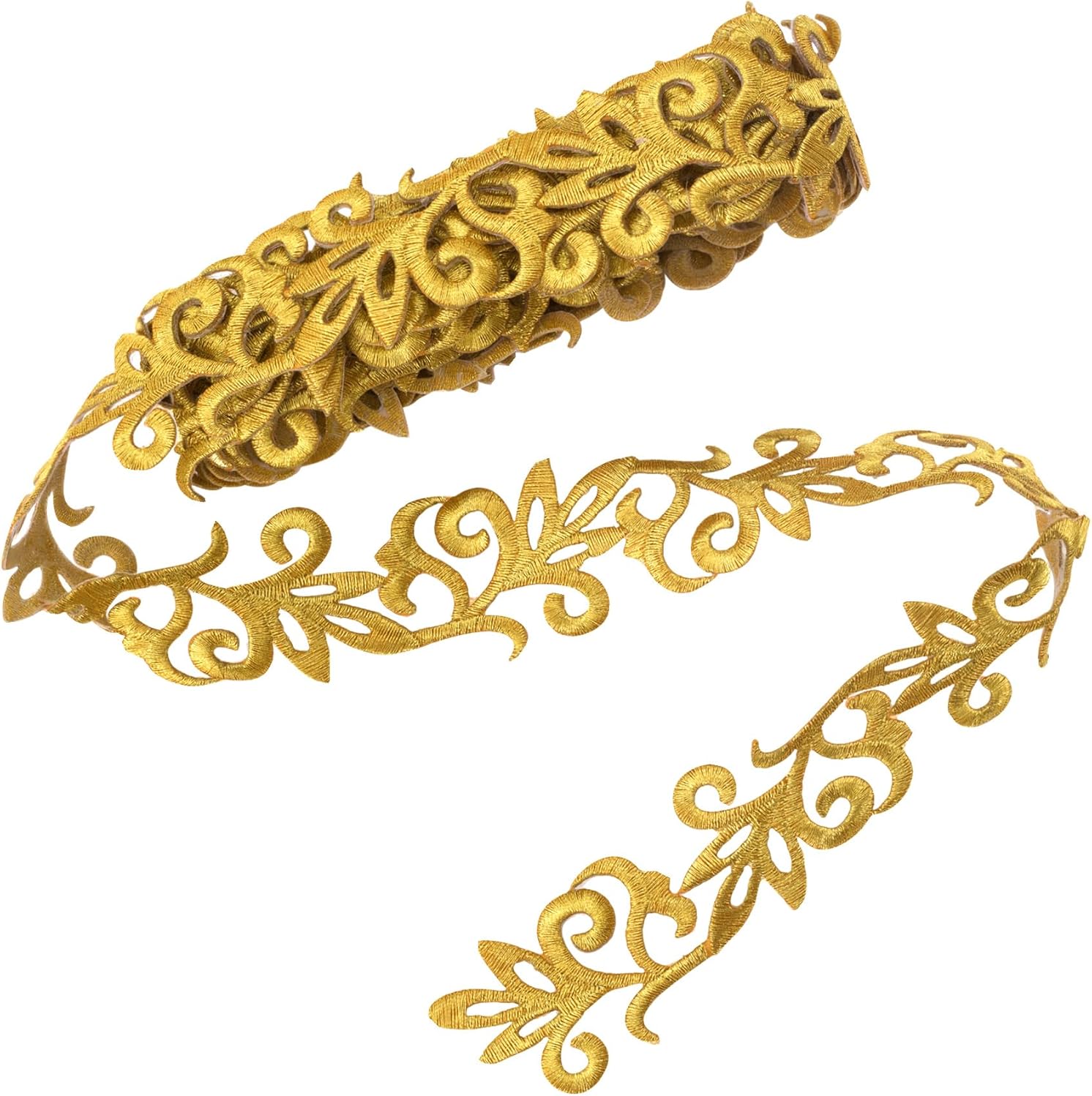 1.09 Yards Gold Iron on Embroidery Trim 1.09 Yards Gold Iron on Embroidery Trim
