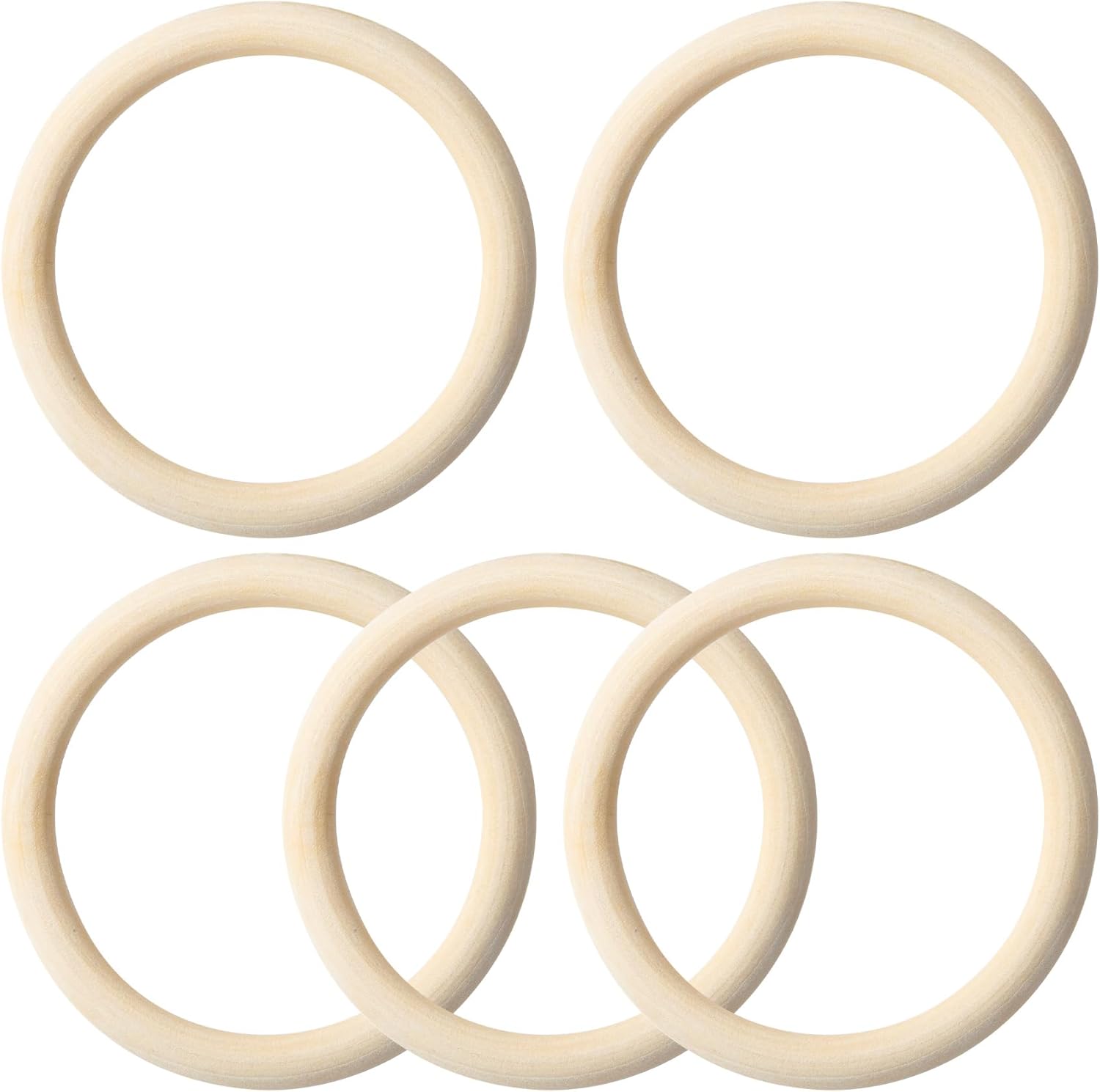 5pcs Unfinished Wooden Rings for Crafts 5pcs Unfinished Wooden Rings for Crafts