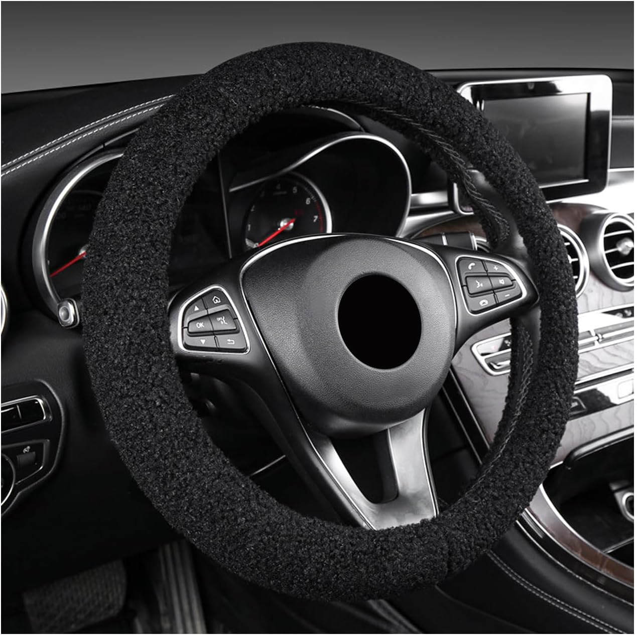 Furry Car Steering Wheel Cover Furry Car Steering Wheel Cover
