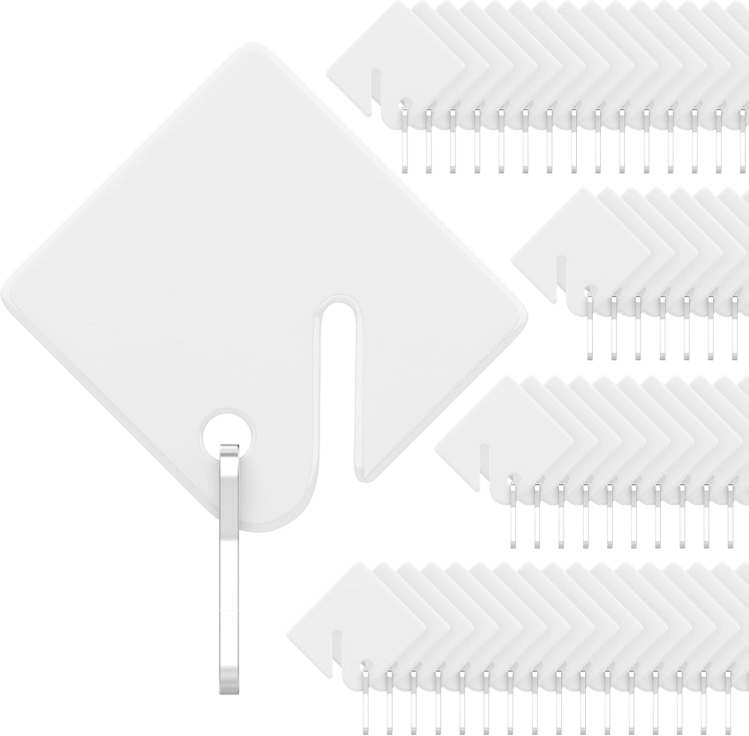 50 Pcs Rack Key Tags 1.5 Inch Slotted Plastic Tags with Metal Snap Hooks White Square Hanging Tags for Key Cabinets Boxes Lockers Sturdy Frosted Item Identifiers for Home Offices and Garages 50 Pcs Rack Key Tags 1.5 Inch Slotted Plastic Tags with Metal Snap Hooks White Square Hanging Tags for Key Cabinets Boxes Lockers Sturdy Frosted Item Identifiers for Home Offices and Garages
