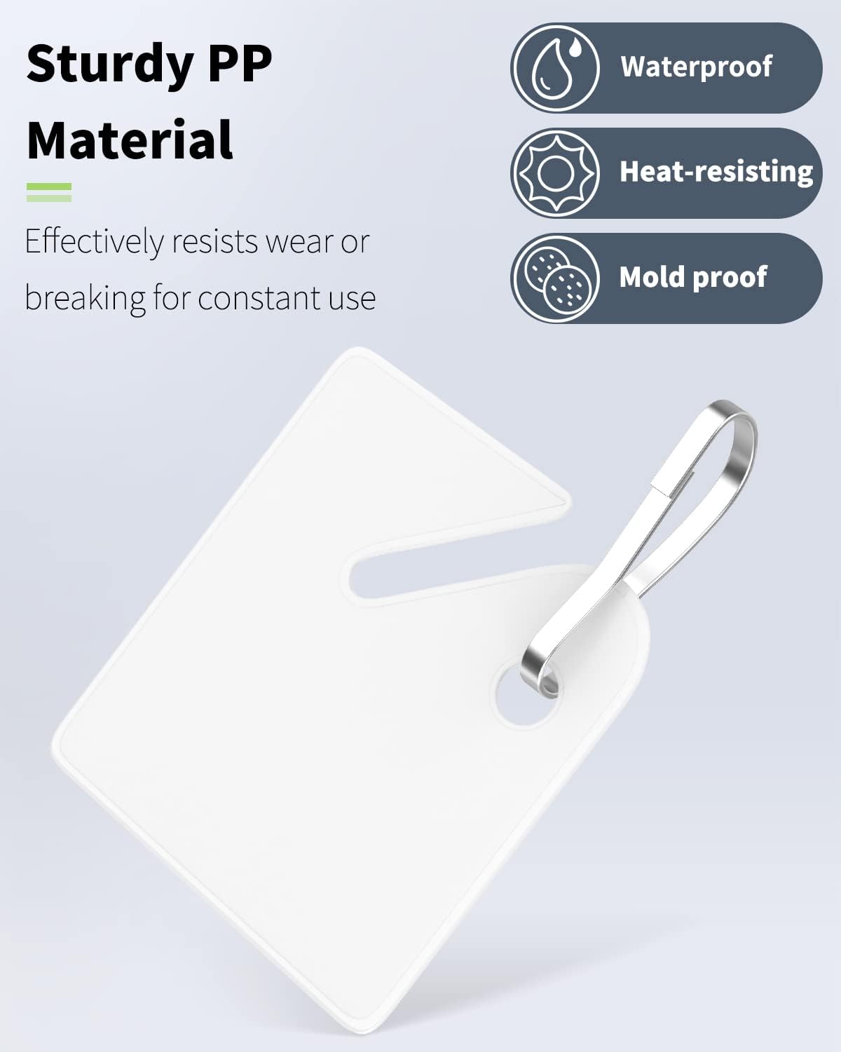 50 Pcs Rack Key Tags 1.5 Inch Slotted Plastic Tags with Metal Snap Hooks White Square Hanging Tags for Key Cabinets Boxes Lockers Sturdy Frosted Item Identifiers for Home Offices and Garages