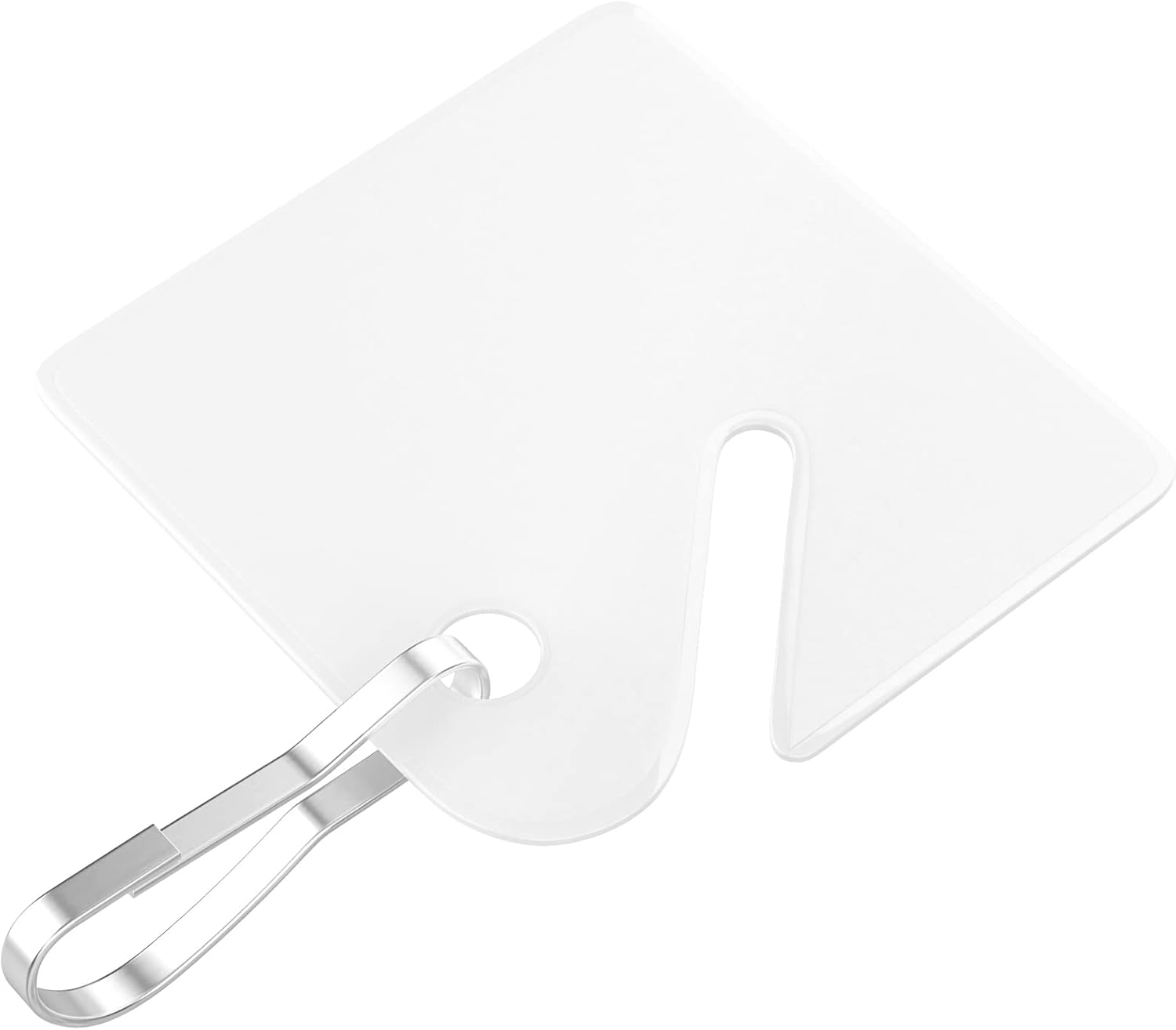 50 Pcs Rack Key Tags 1.5 Inch Slotted Plastic Tags with Metal Snap Hooks White Square Hanging Tags for Key Cabinets Boxes Lockers Sturdy Frosted Item Identifiers for Home Offices and Garages