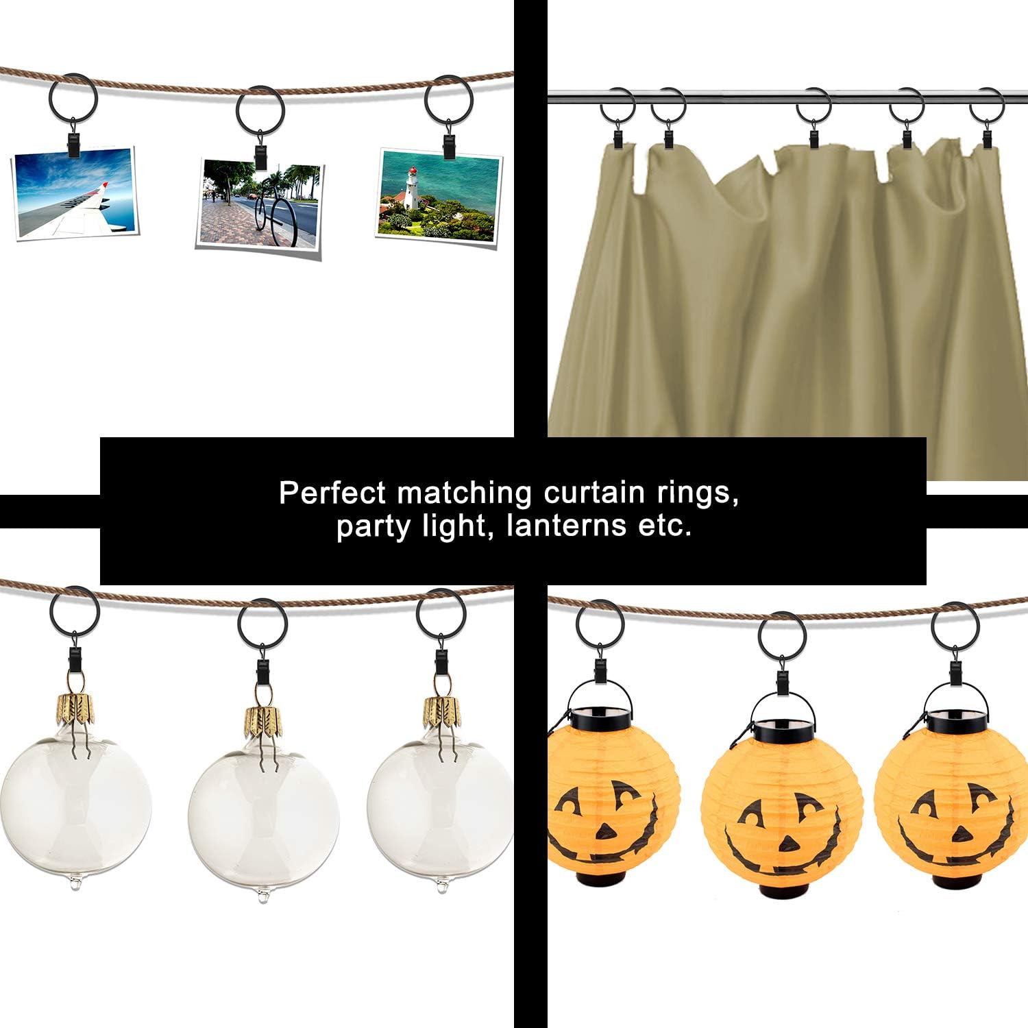 Large Curtain Rings with Clips