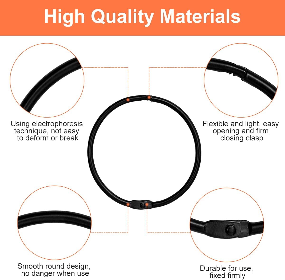 Loose Leaf Binder Book Rings - 36 Pcs 2 Inch Large Metal O Ring Binding Rings for Index Card