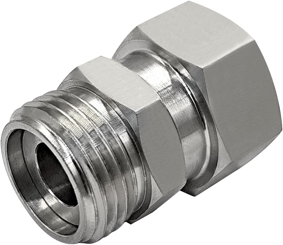 304 Stainless Steel Garden Hose Swivel 360 Degree Connector 3/4 GHT Male to Female Adapter Joint Anti Twisting Kink(Pack of 1)