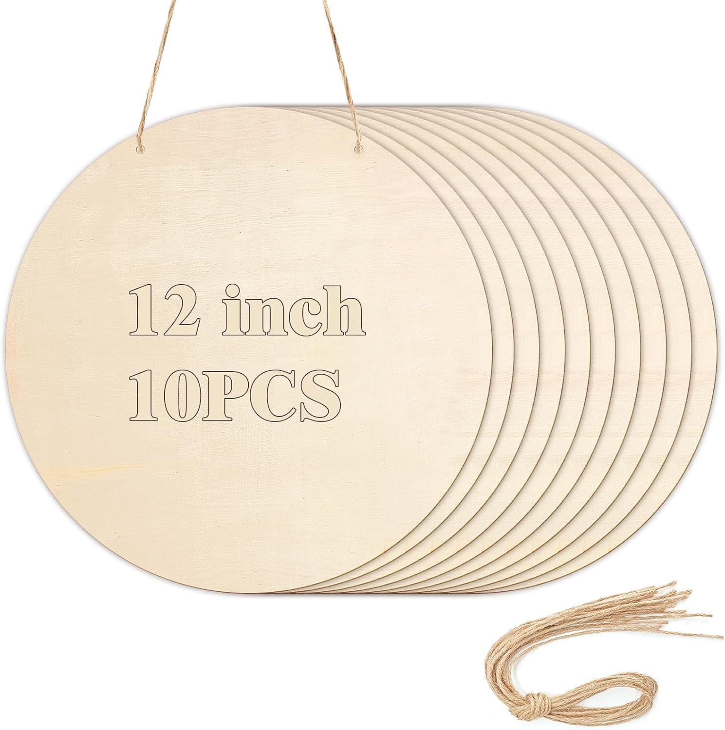 10Pcs Thickened Wood Circles for Crafts with Holes