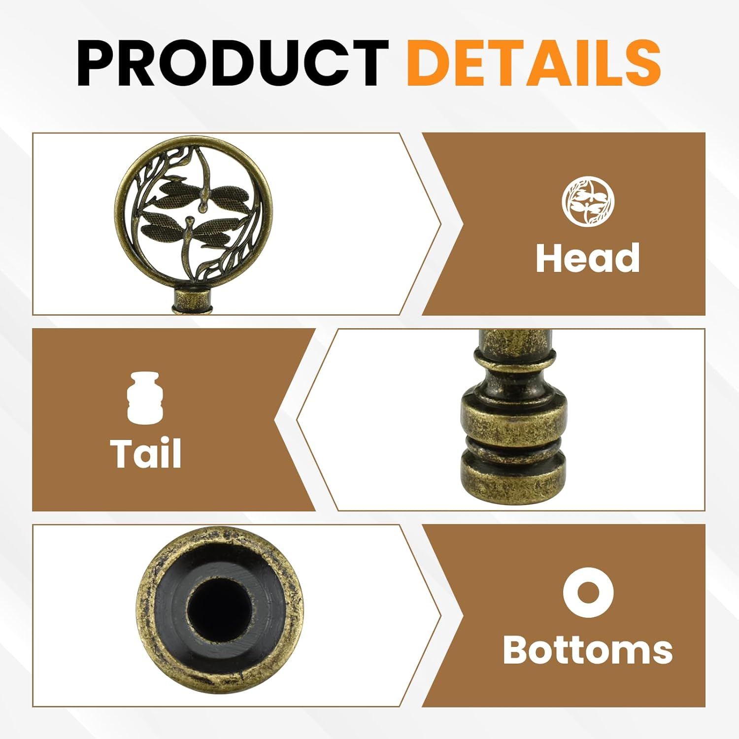 4 Pcs Lamp Finial Cap Knob