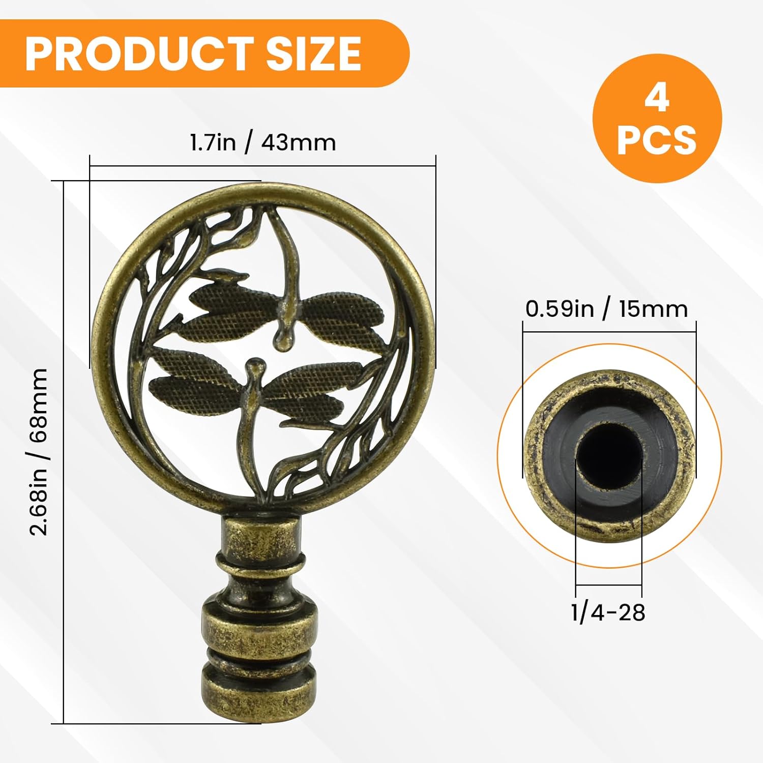 4 Pcs Lamp Finial Cap Knob