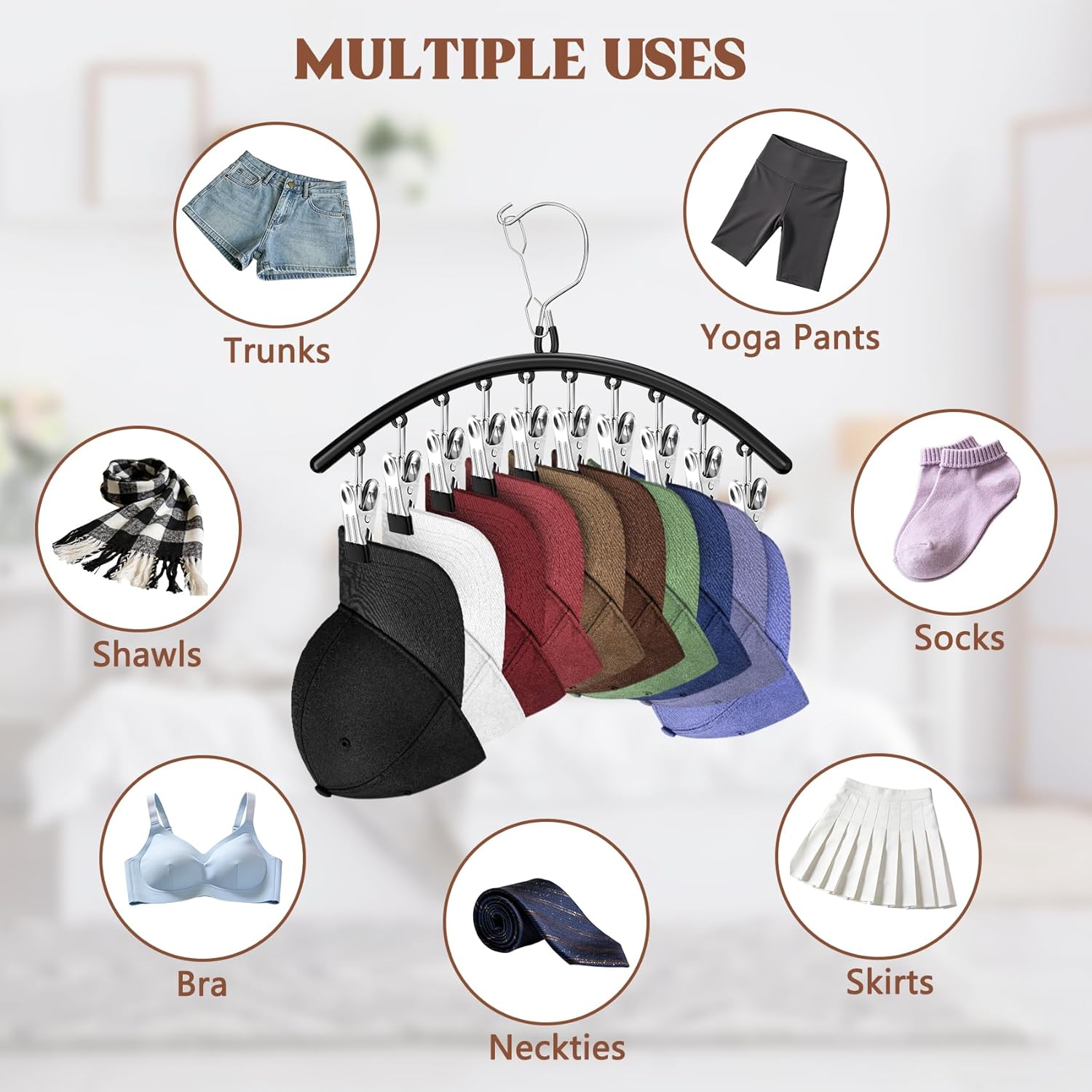 3 Pack Hat Hangers for Closet Display