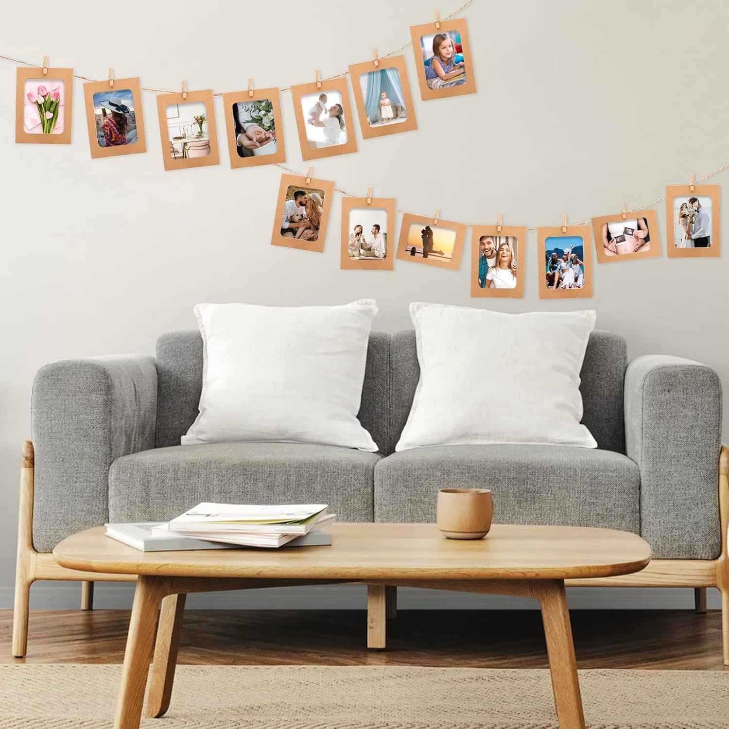 30Pcs Brown Paper Picture Frames