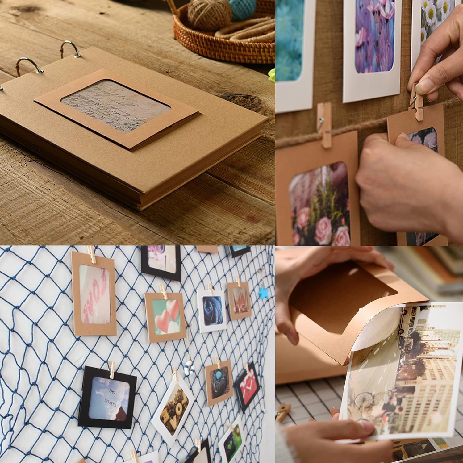 30Pcs Brown Paper Picture Frames