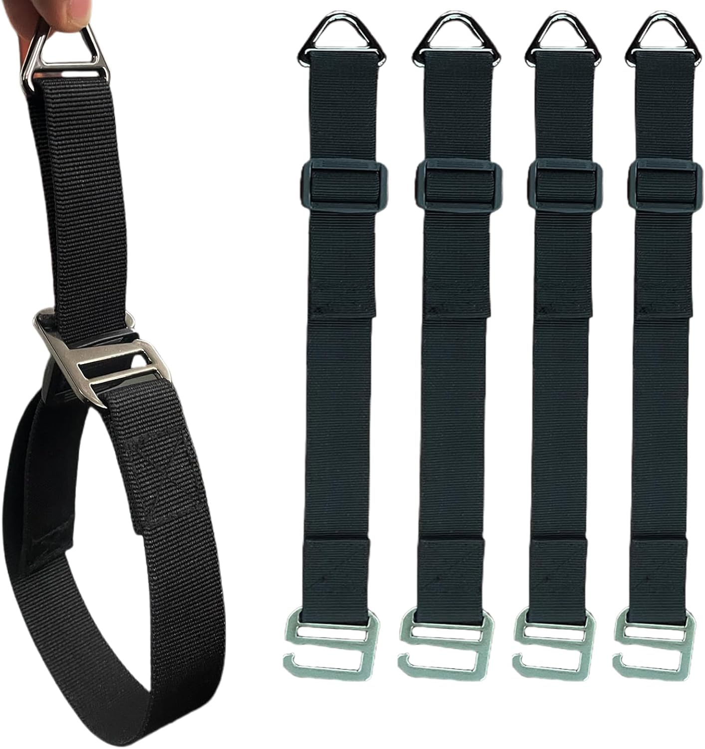 One Hand Operation-1s Tighten by Gravity-Adjustable Extension Cord Organizer Holder Heavy Duty Storage Straps with Triangle Buckle Extension Cord Wall Organizers for Garage and Shed Storage (4Pcs) One Hand Operation-1s Tighten by Gravity-Adjustable Extension Cord Organizer Holder Heavy Duty Storage Straps with Triangle Buckle Extension Cord Wall Organizers for Garage and Shed Storage (4Pcs)
