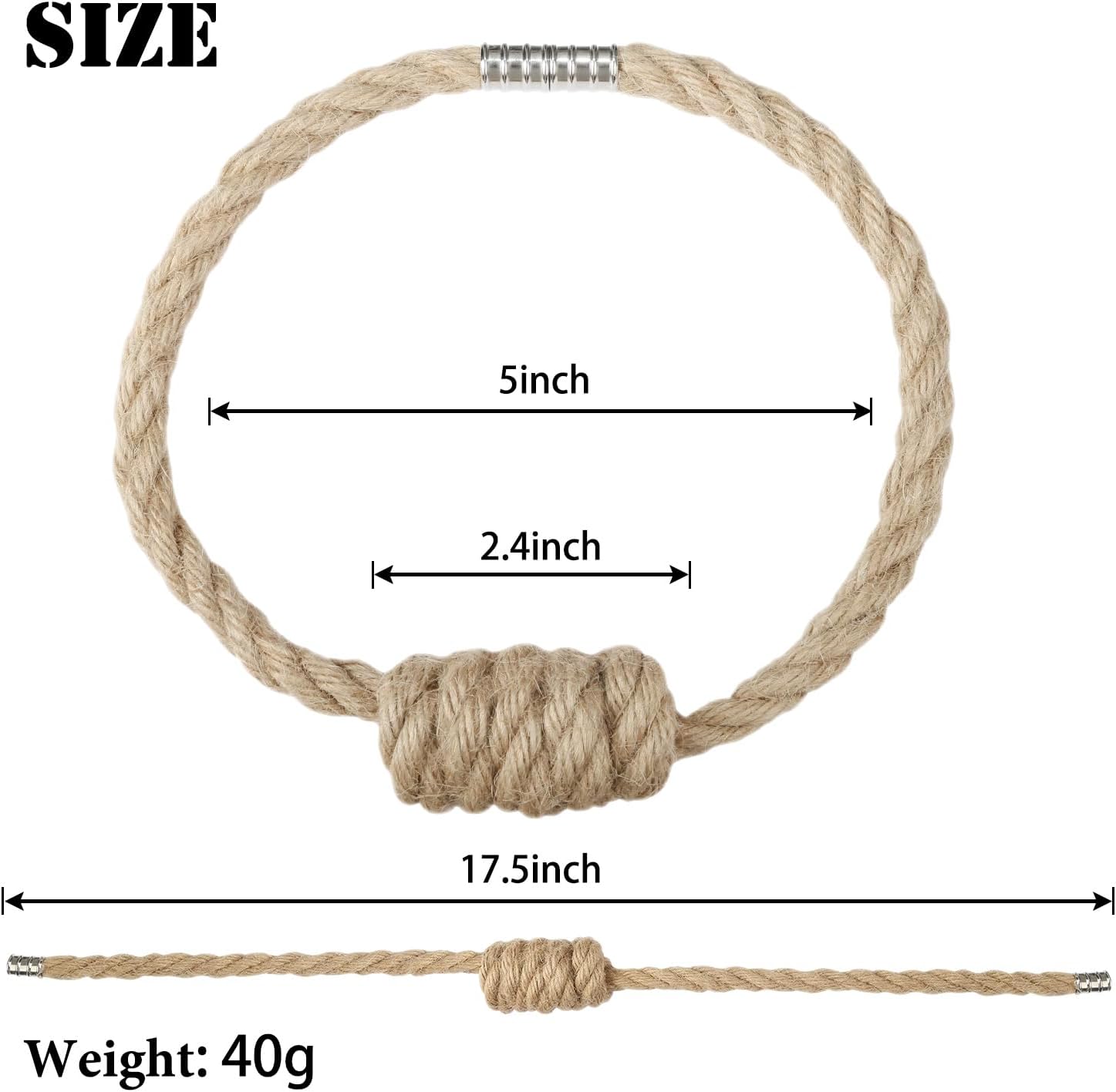 Magnetic Jute Curtain Tiebacks