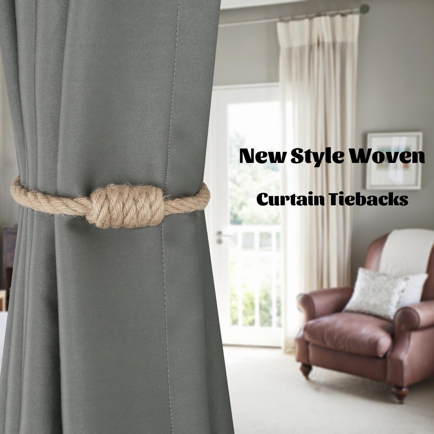 Magnetic Jute Curtain Tiebacks
