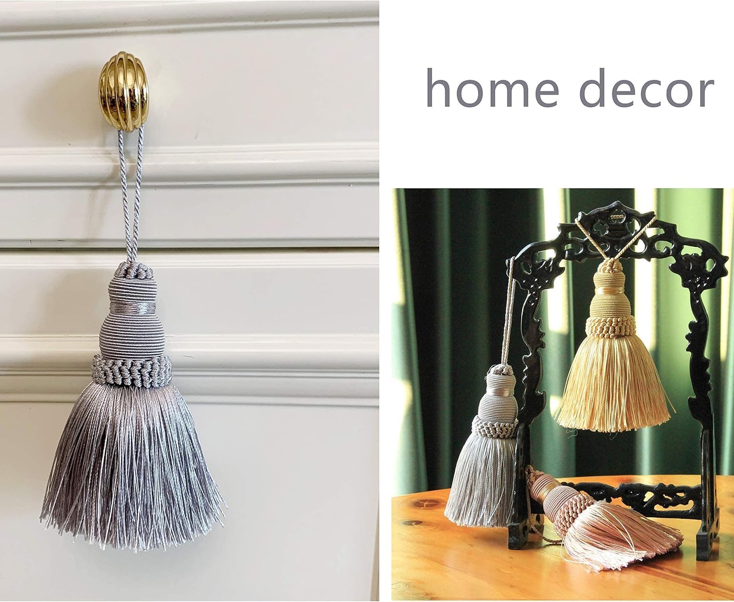 Tassel Key Tassel with Loops Handmade Craft Charms DIY Accessories Elegant Soft Making Curtain Home Decoration (Mix Pink