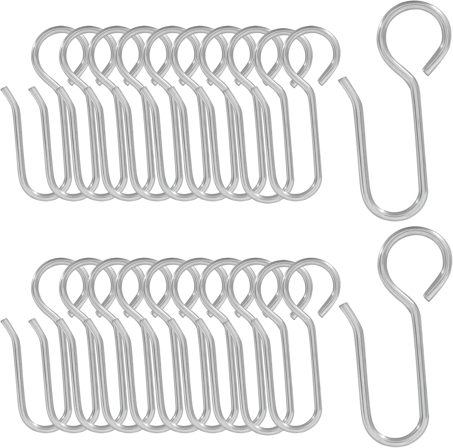 60 Pack S-Shaped Metal Curtain Track Hooks, Small Drapery Hooks Drape Pins, Ceiling Curtain Track Holders for Indoor/Shower/Window