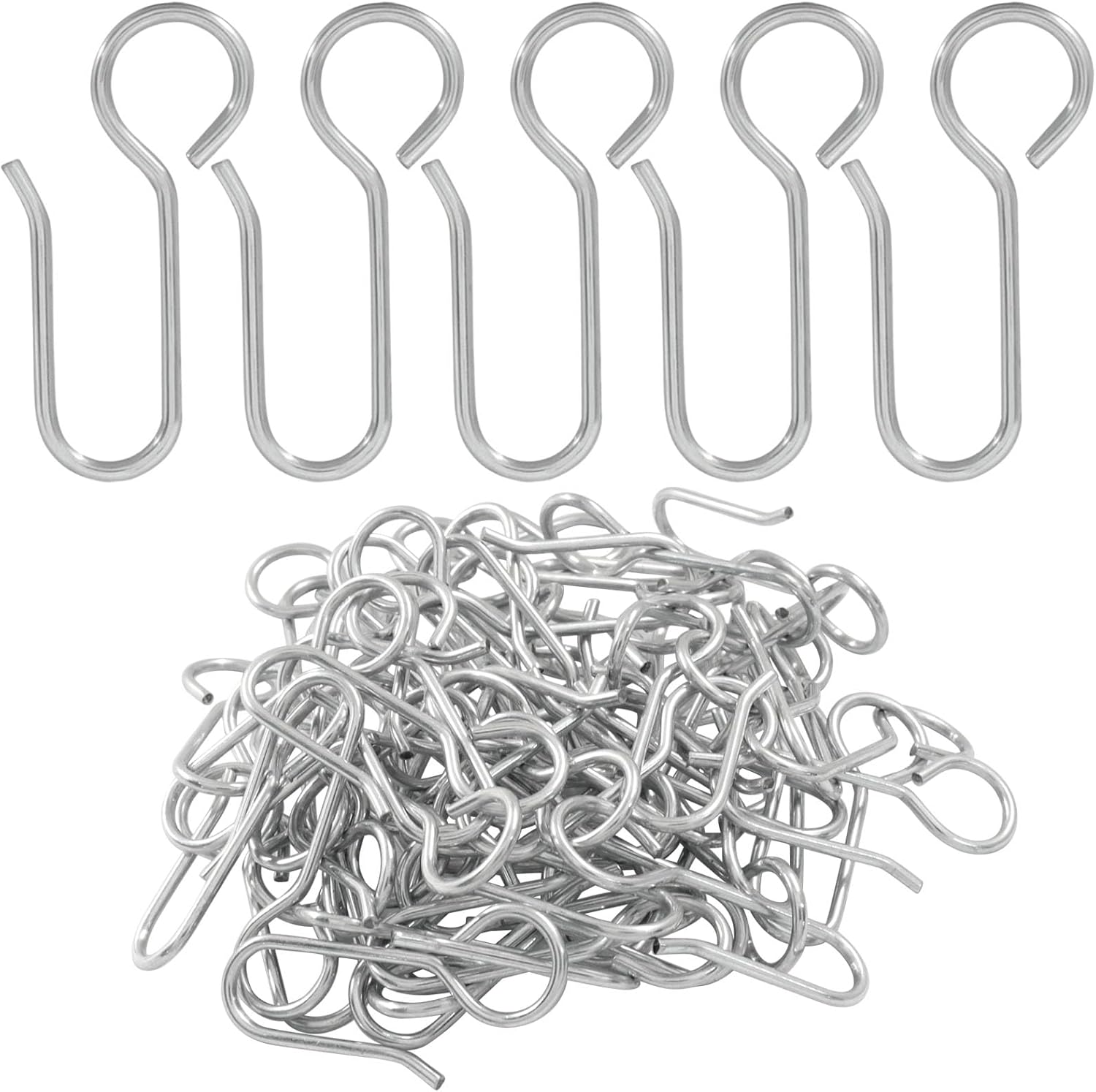 60 Pack S-Shaped Metal Curtain Track Hooks