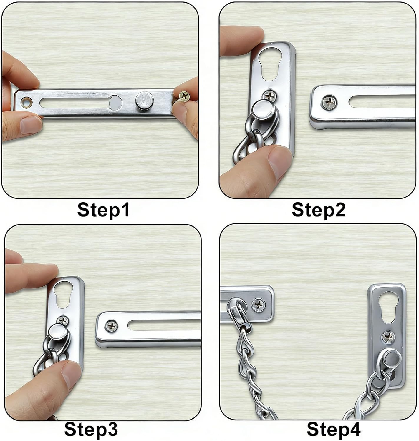 Heavy Duty Door Chain Lock with Mounting Screws