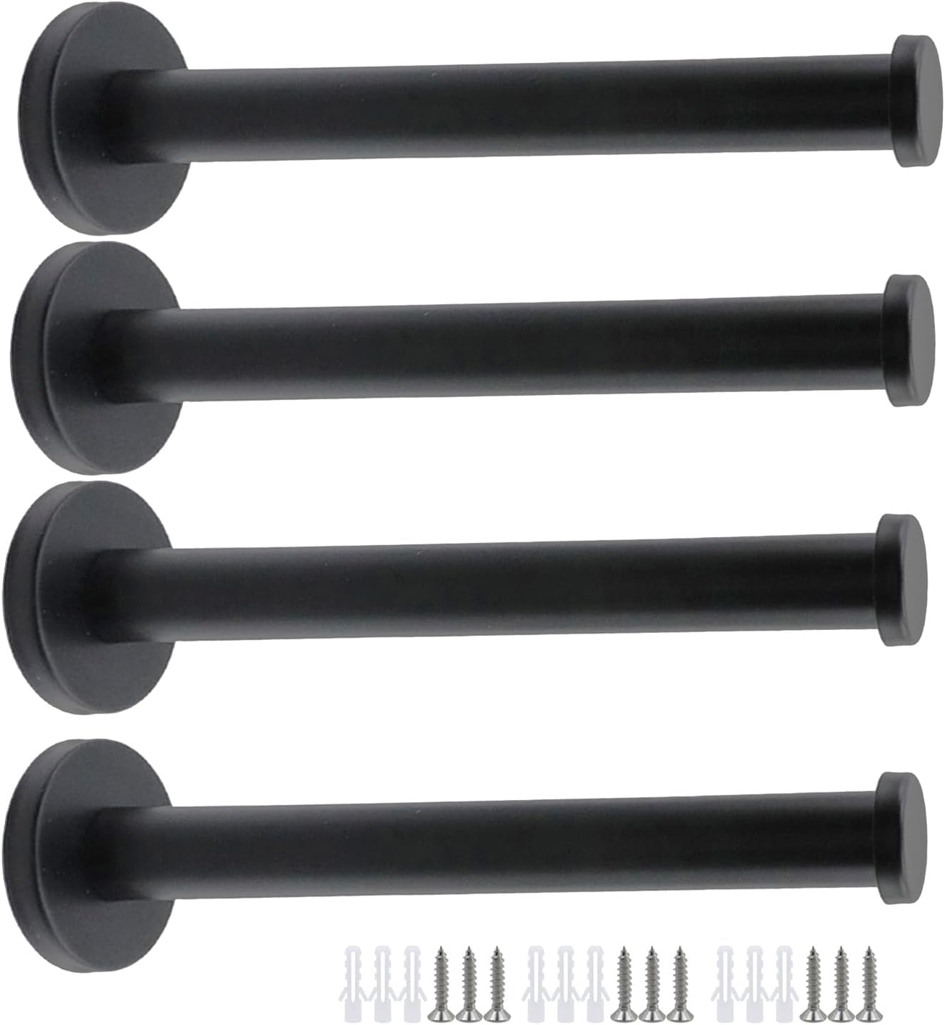 Wall Hooks Heavy Duty Coat Hooks Stainless Steel Clothes Hanger for Hanging Bathroom Towels Handbag Black 6-inch Length with 16mm Shank Dia - Pack of 4 Wall Hooks Heavy Duty Coat Hooks Stainless Steel Clothes Hanger for Hanging Bathroom Towels Handbag Black 6-inch Length with 16mm Shank Dia - Pack of 4