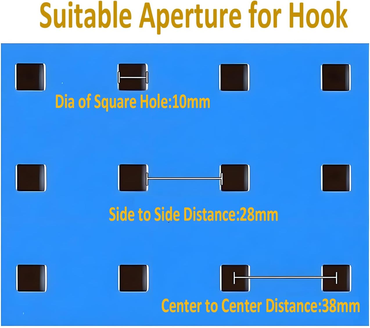 Pegboard Hooks Heavy Duty Metal Steel 3/8" Square Hole Peg Hooks Suitbale for 1.5" Spaced Pegboards Wall Hooks for Hanging Spanner