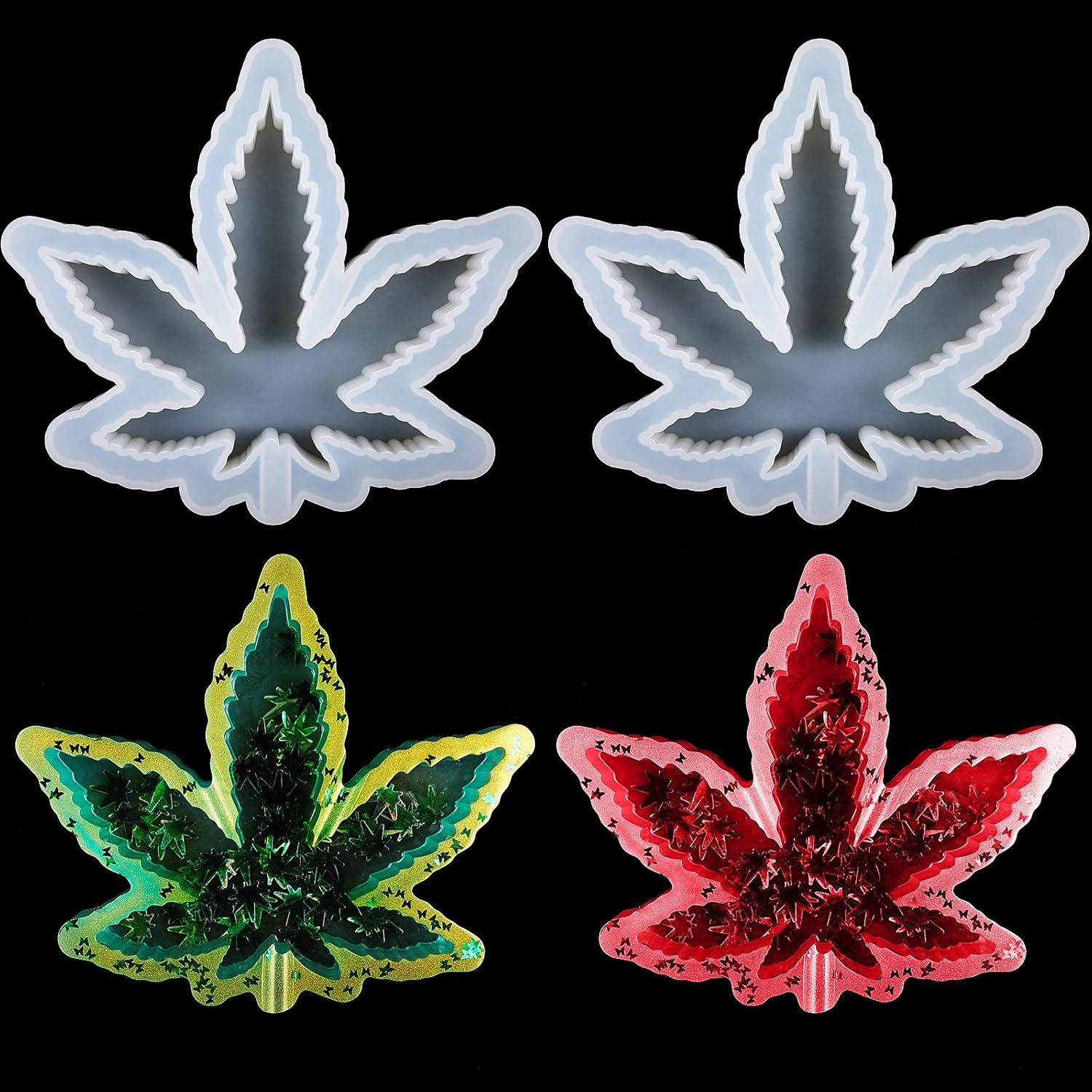 2 Pieces Maple Leaf Silicone Resin Mold 2 Pieces Maple Leaf Silicone Resin Mold