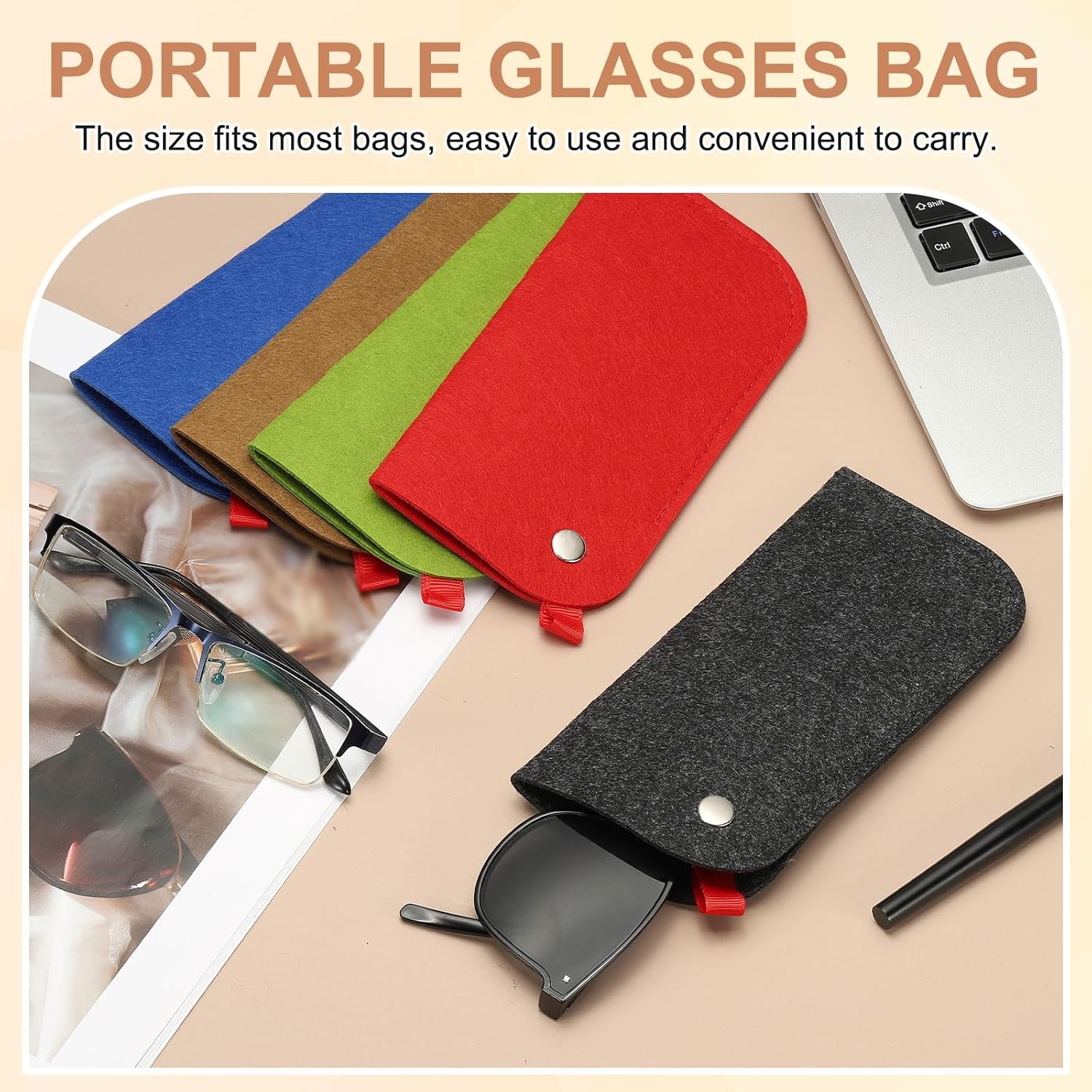 Portable Felt Glasses Case