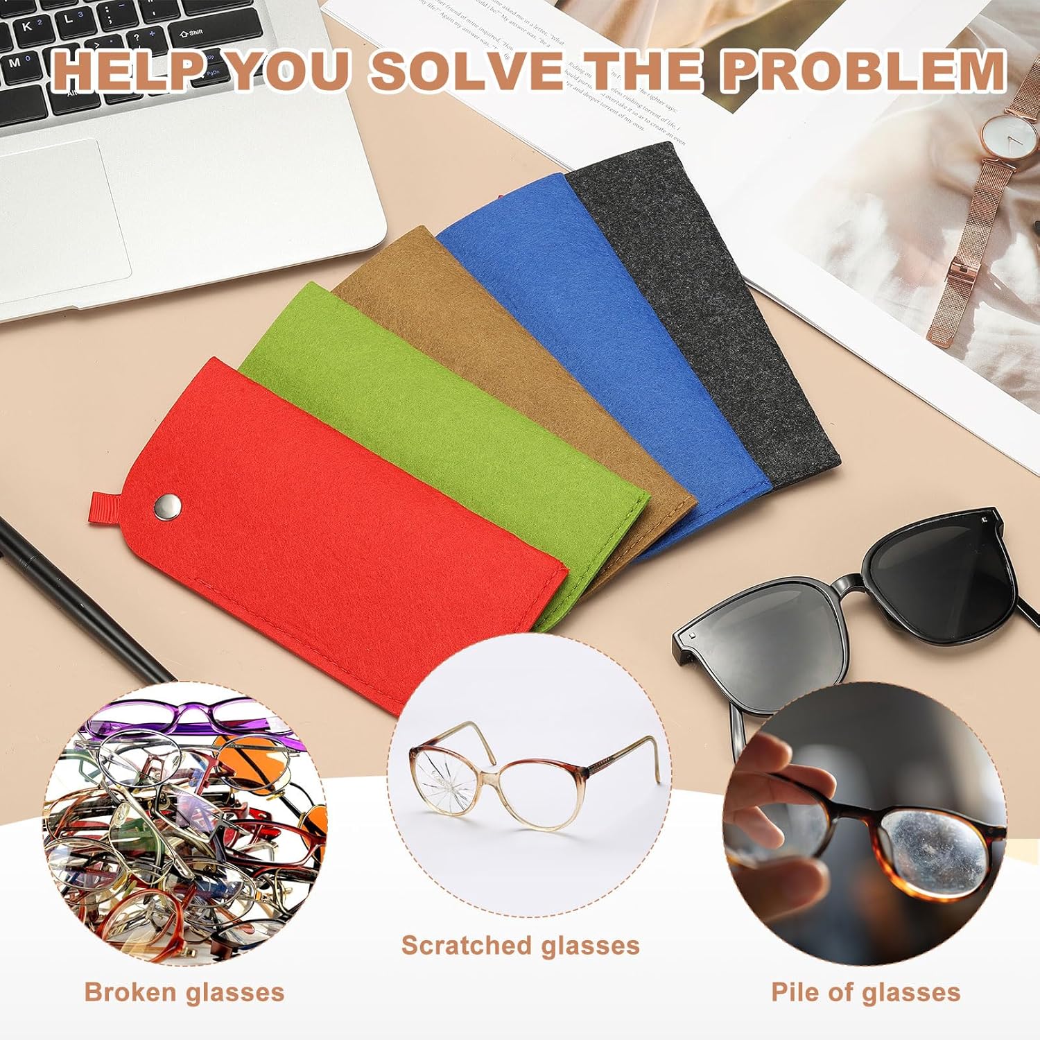 Portable Felt Glasses Case