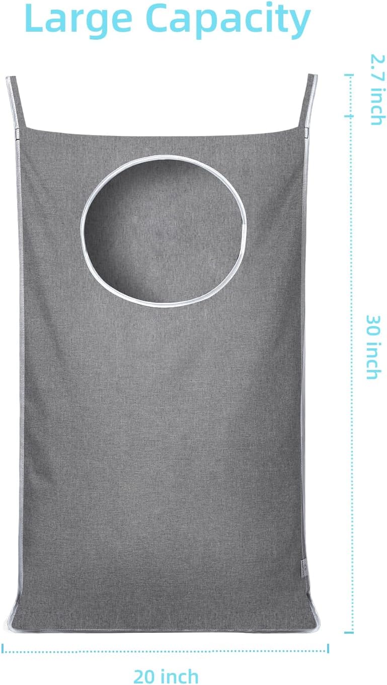 Hanging Laundry Hamper Bag with 2 Different Types of Hooks