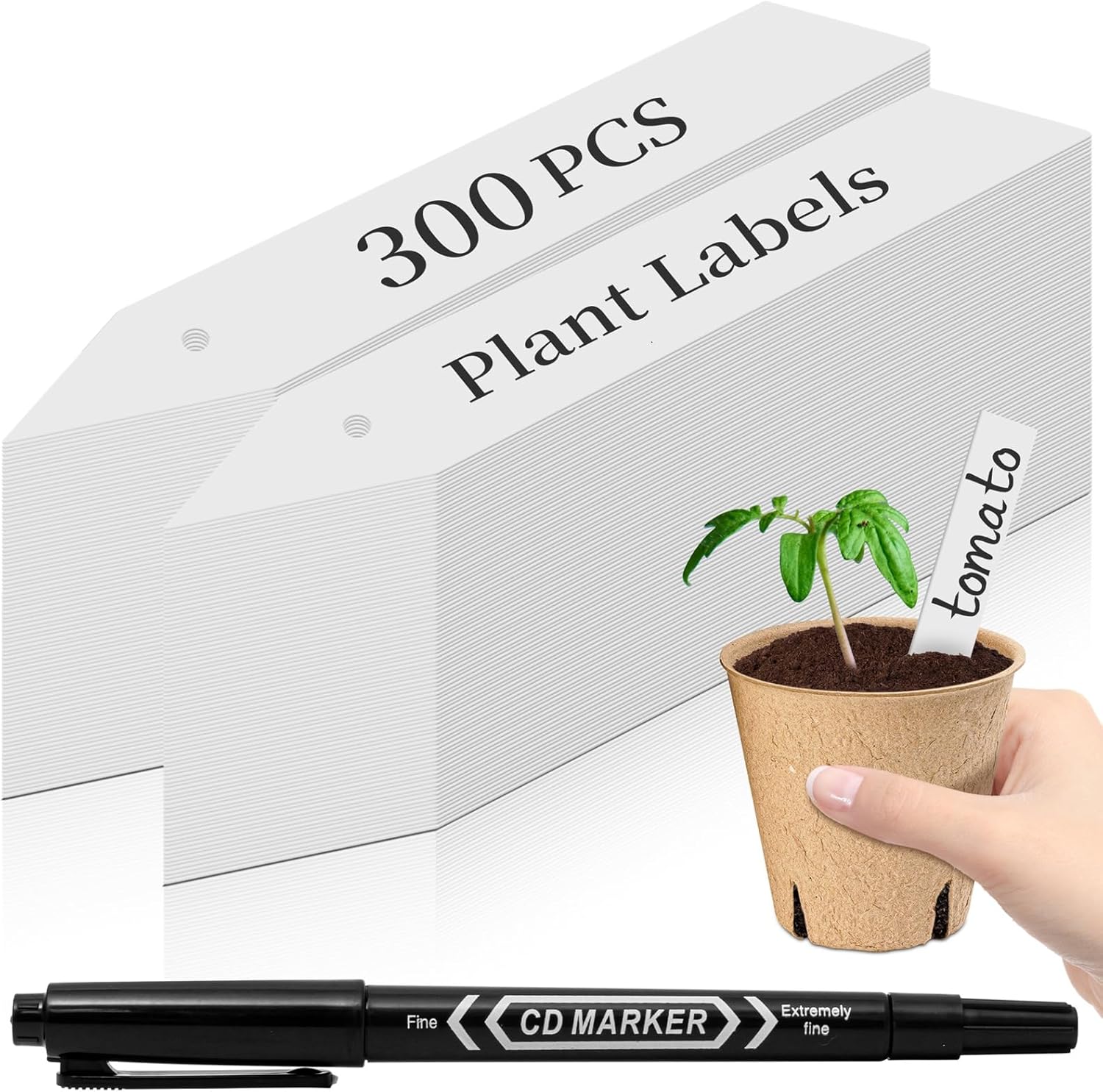 300Pcs 4" Plant Labels with Marker Pen 300Pcs 4" Plant Labels with Marker Pen