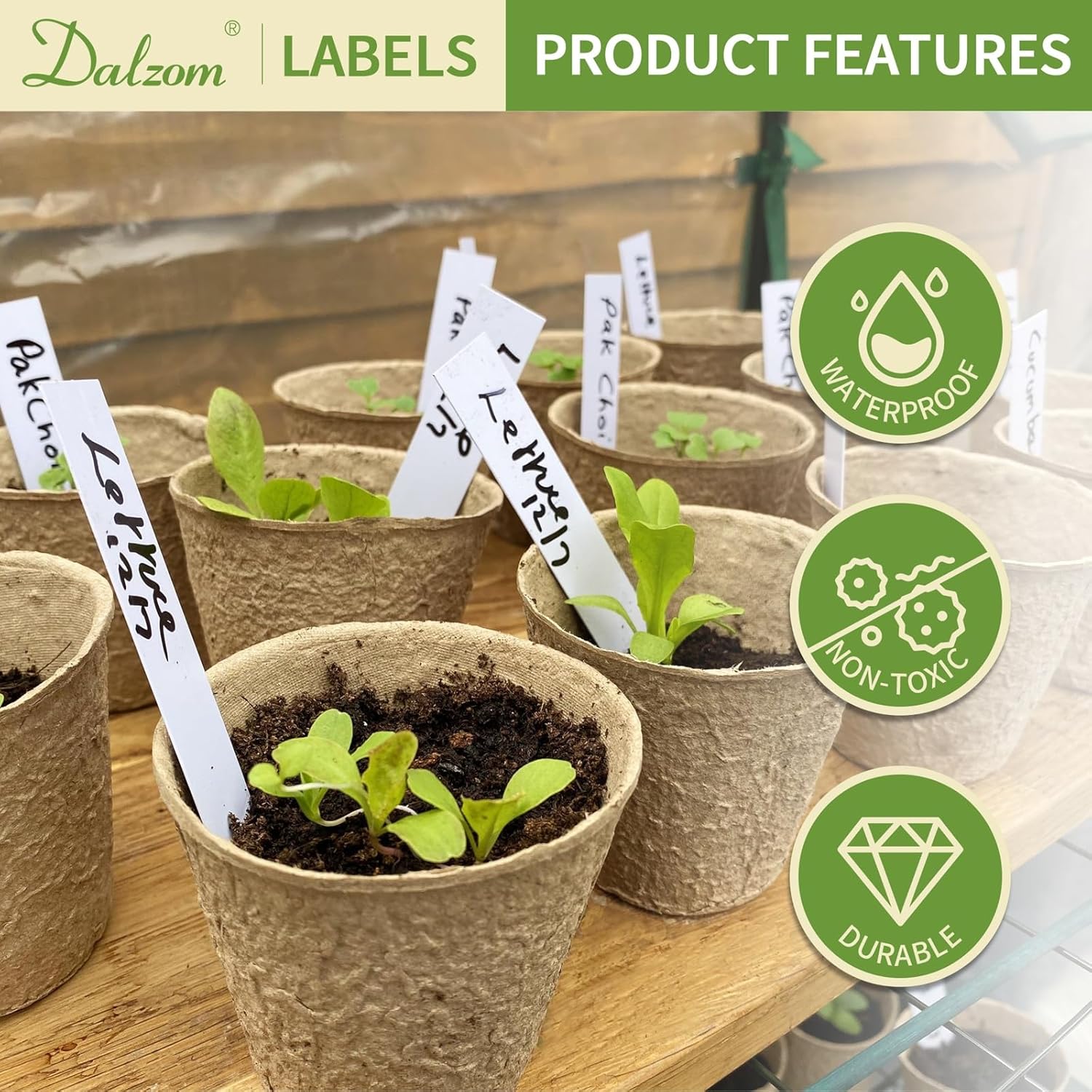 300Pcs 4" Plant Labels with Marker Pen