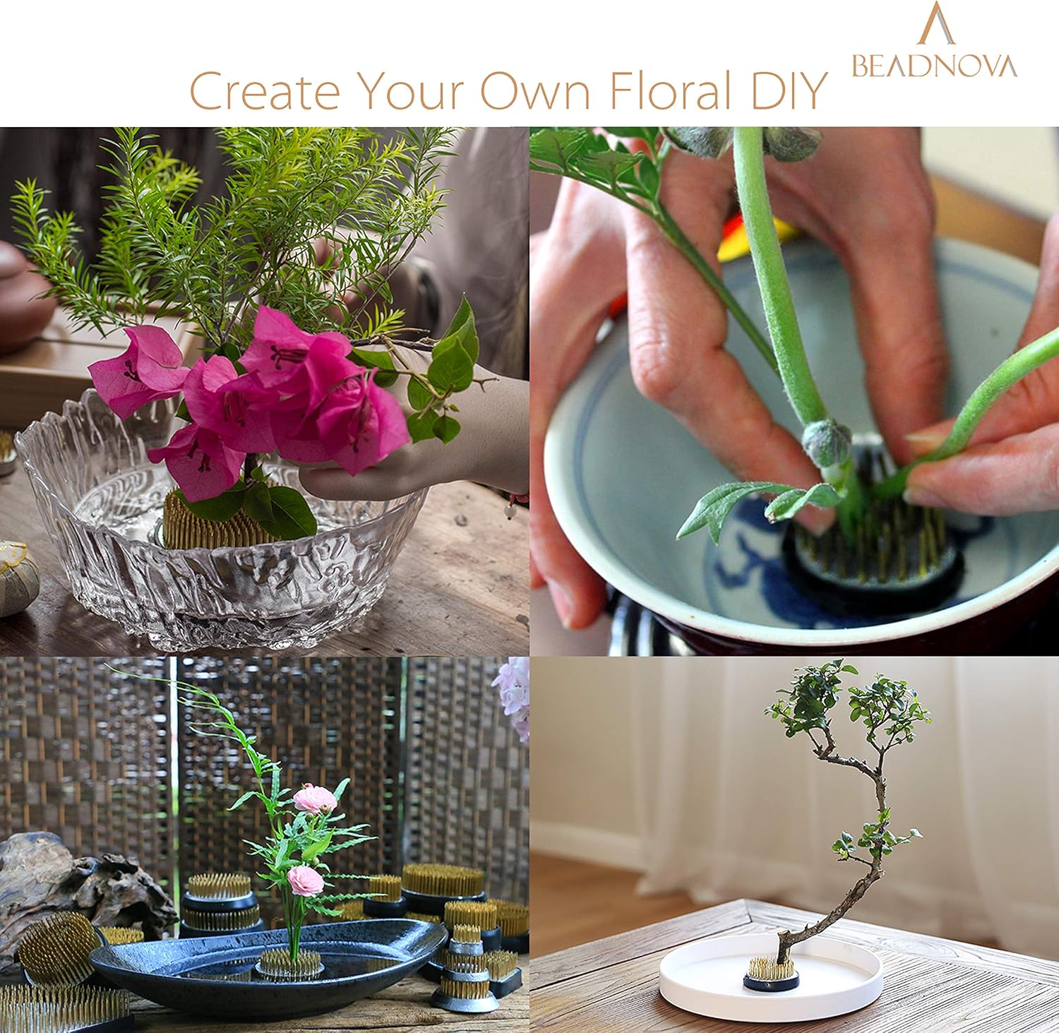 Flower Frog Ikebana Kenzan with Rubber Gasket Floral Frog for Arrangements Ikebana Vase (2.4 Inch/60mm