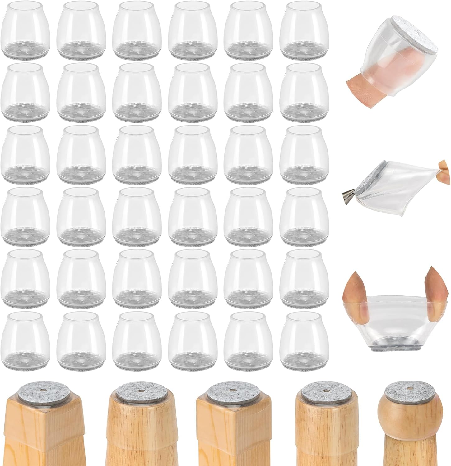 36Pcs Round Chair Leg Floor Protectors 36Pcs Round Chair Leg Floor Protectors