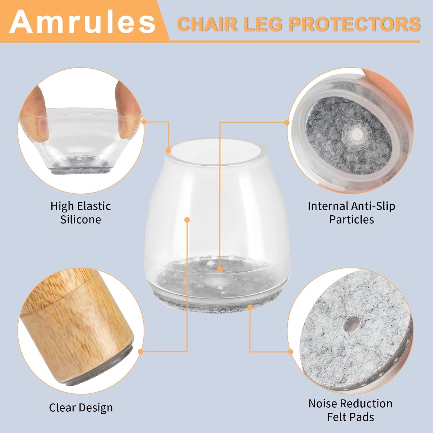 36Pcs Round Chair Leg Floor Protectors