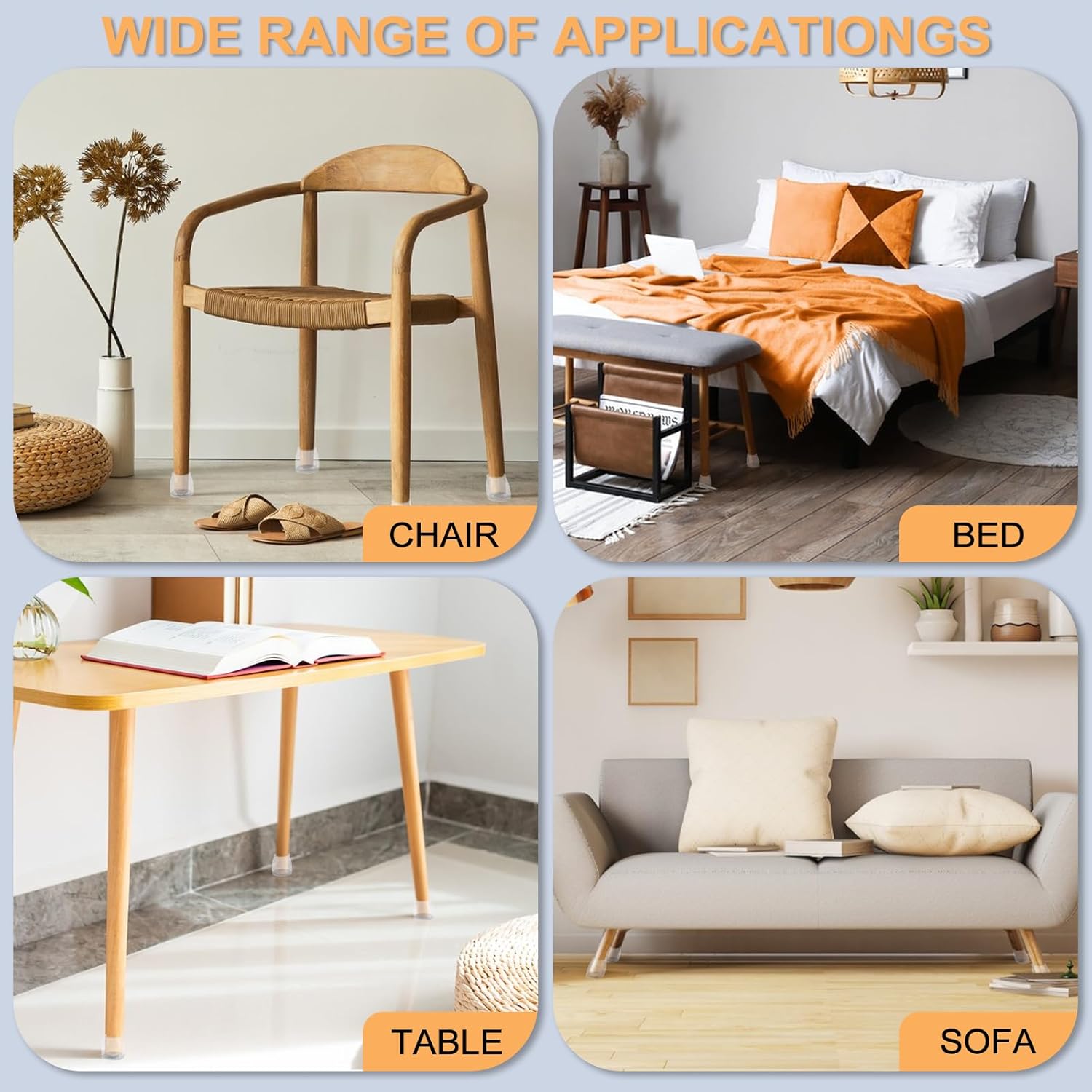 36Pcs Round Chair Leg Floor Protectors