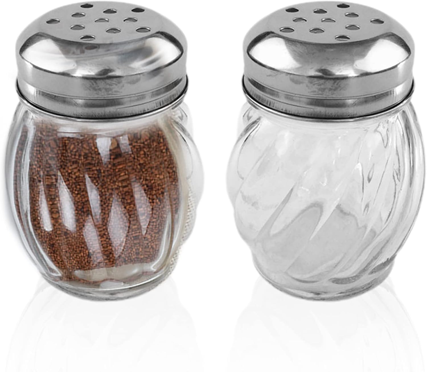 Salt and Pepper Shakers with Stainless Tops Set of 2 (Chesse Shakers) Salt and Pepper Shakers with Stainless Tops Set of 2 (Chesse Shakers)