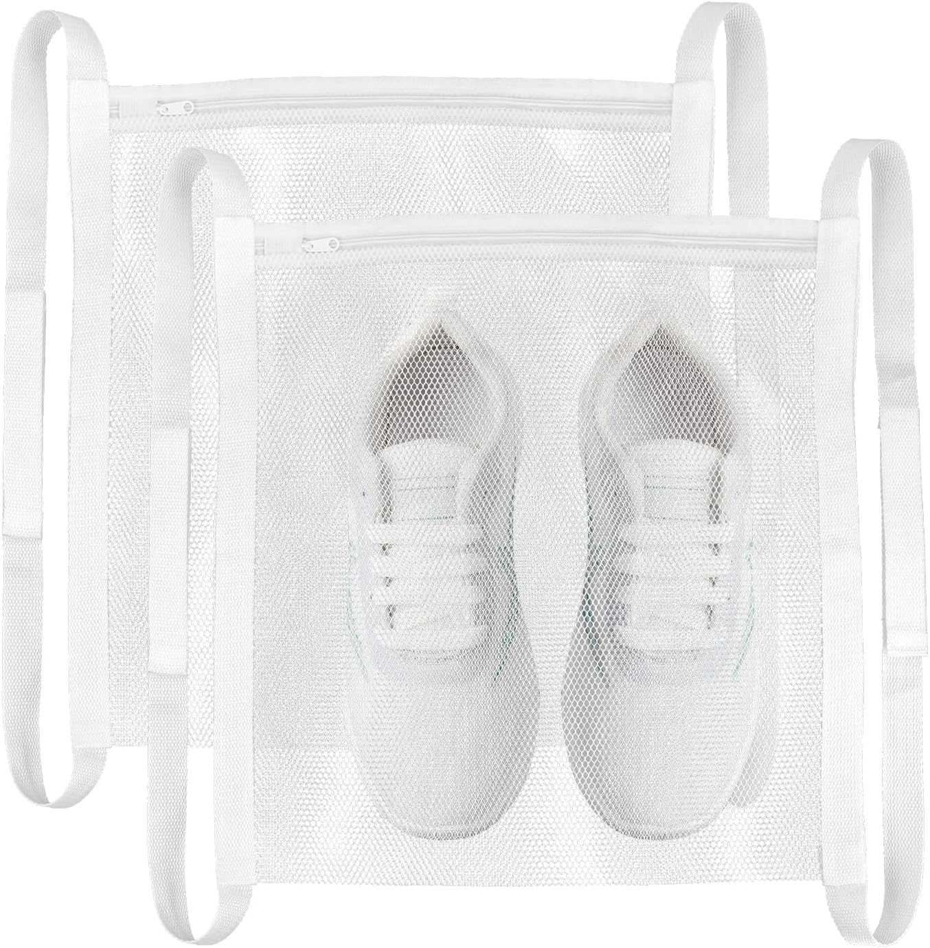 2 Pack Sneaker Dryer Bag 15.7x15.7 Inch Dry Net Bag for Dryer with Zipper and Strap for Shoes