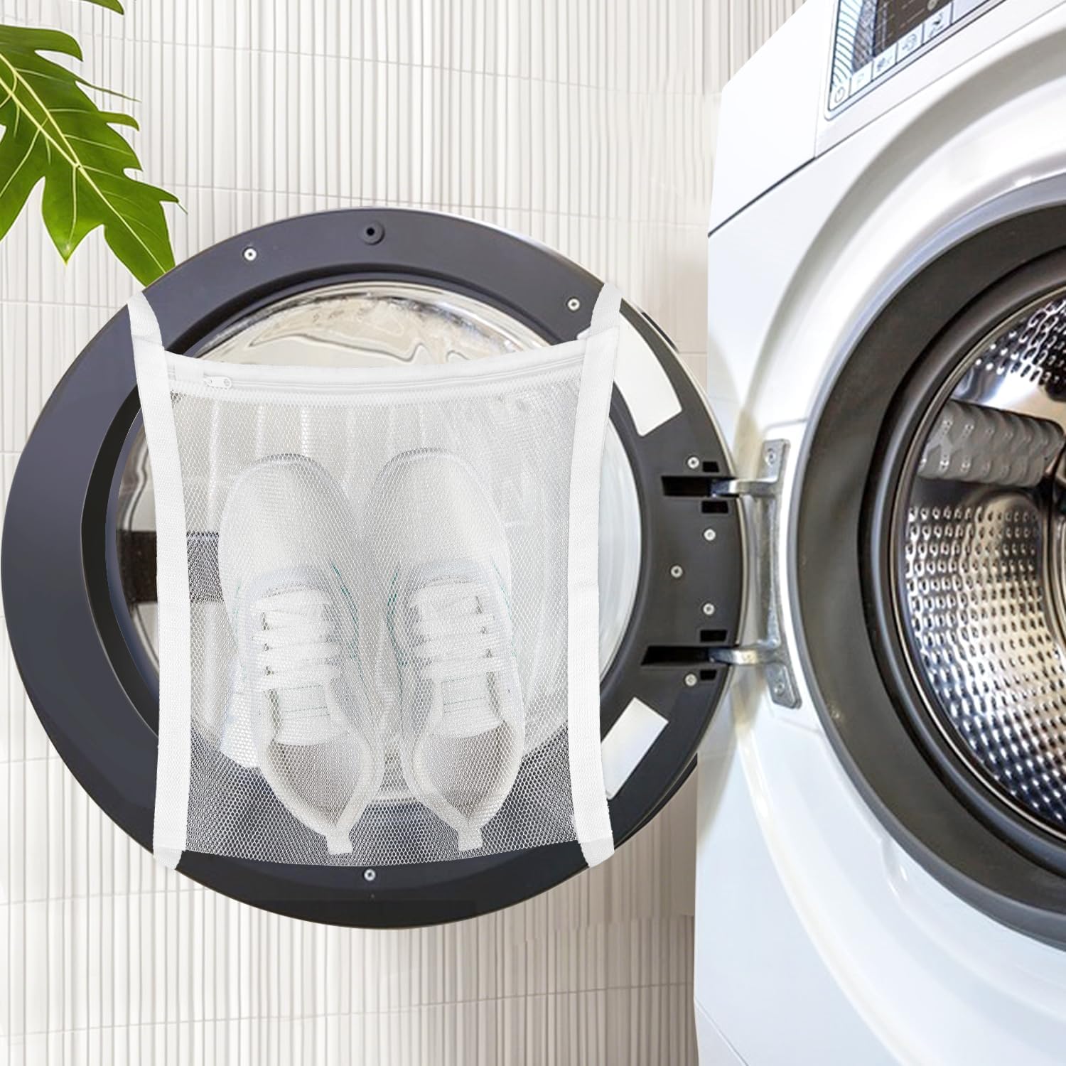 2 Pack Sneaker Dryer Bag 15.7x15.7 Inch Dry Net Bag for Dryer with Zipper and Strap for Shoes