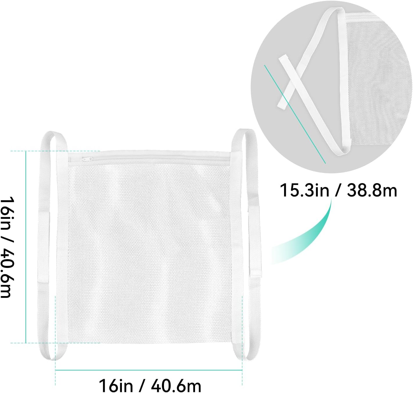 2 Pack Sneaker Dryer Bag 15.7x15.7 Inch Dry Net Bag for Dryer with Zipper and Strap for Shoes